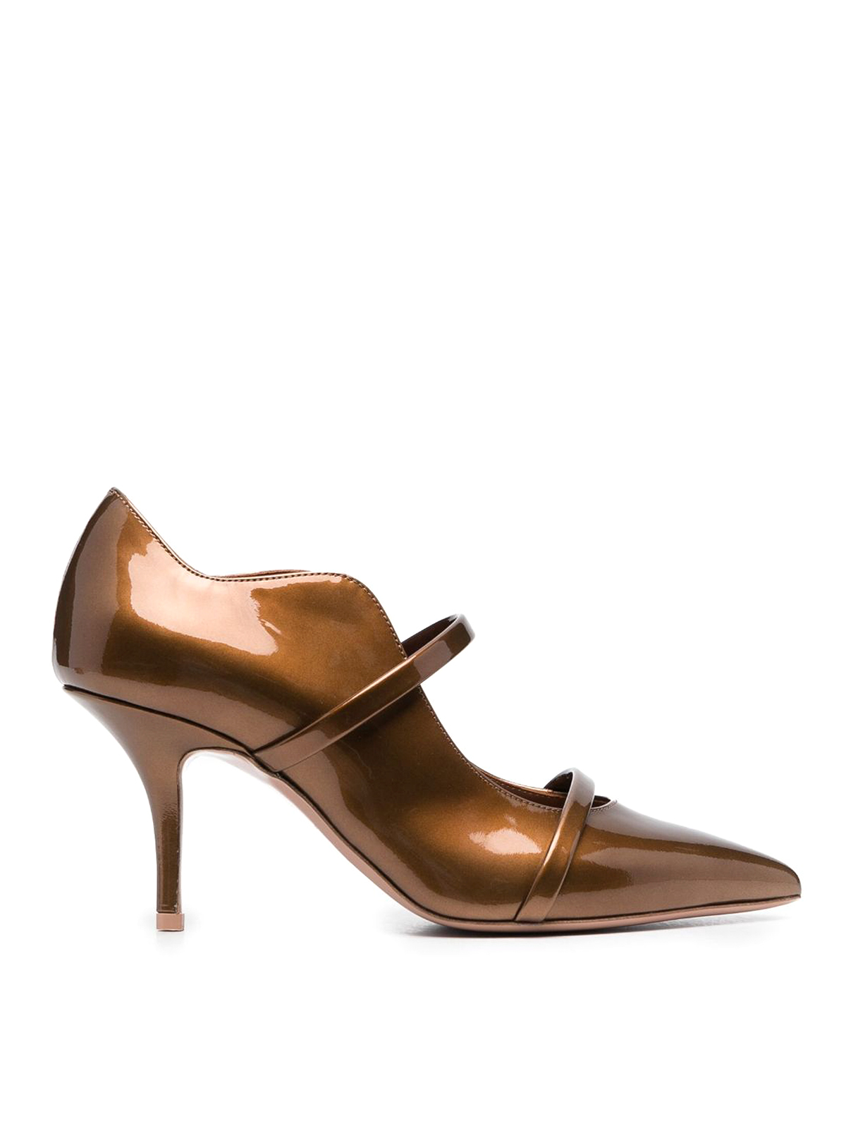 Shop Malone Souliers Maureen Metallic Patent Leather Pumps In Marrón