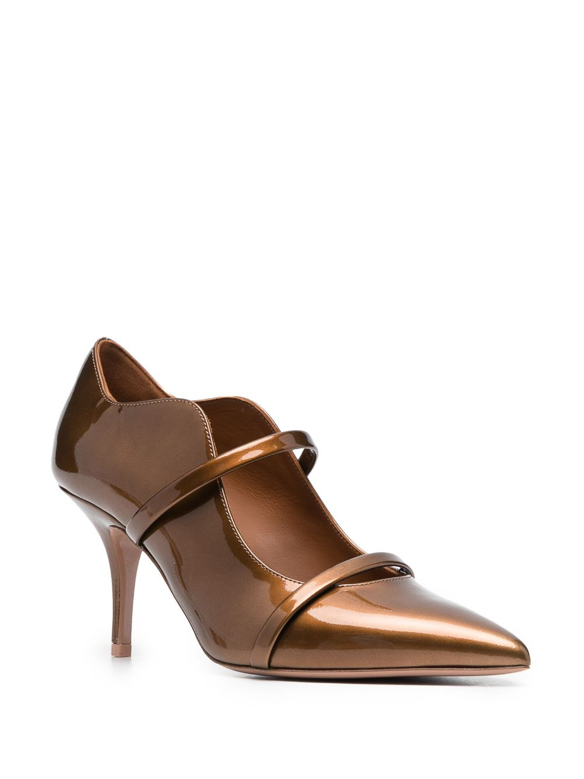 Shop Malone Souliers Maureen Metallic Patent Leather Pumps In Marrón