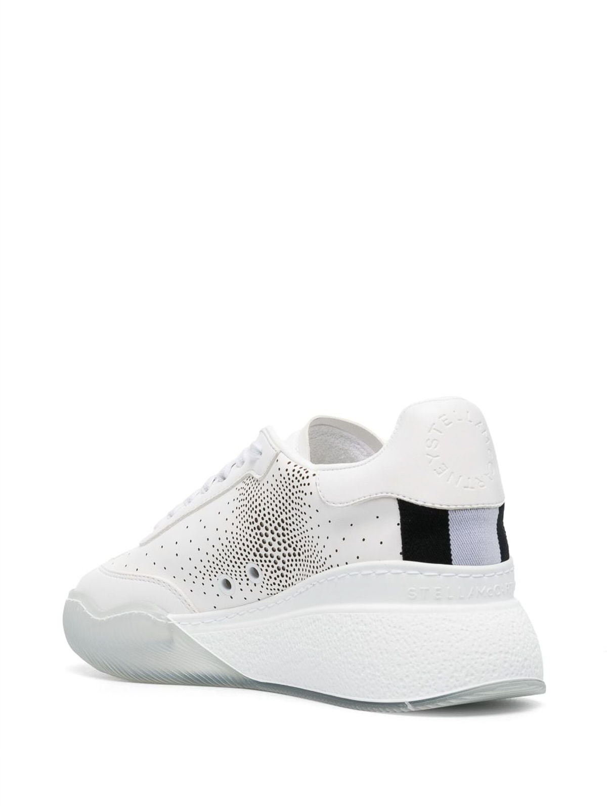Shop Stella Mccartney Loop Faux-leather Sneakers In White