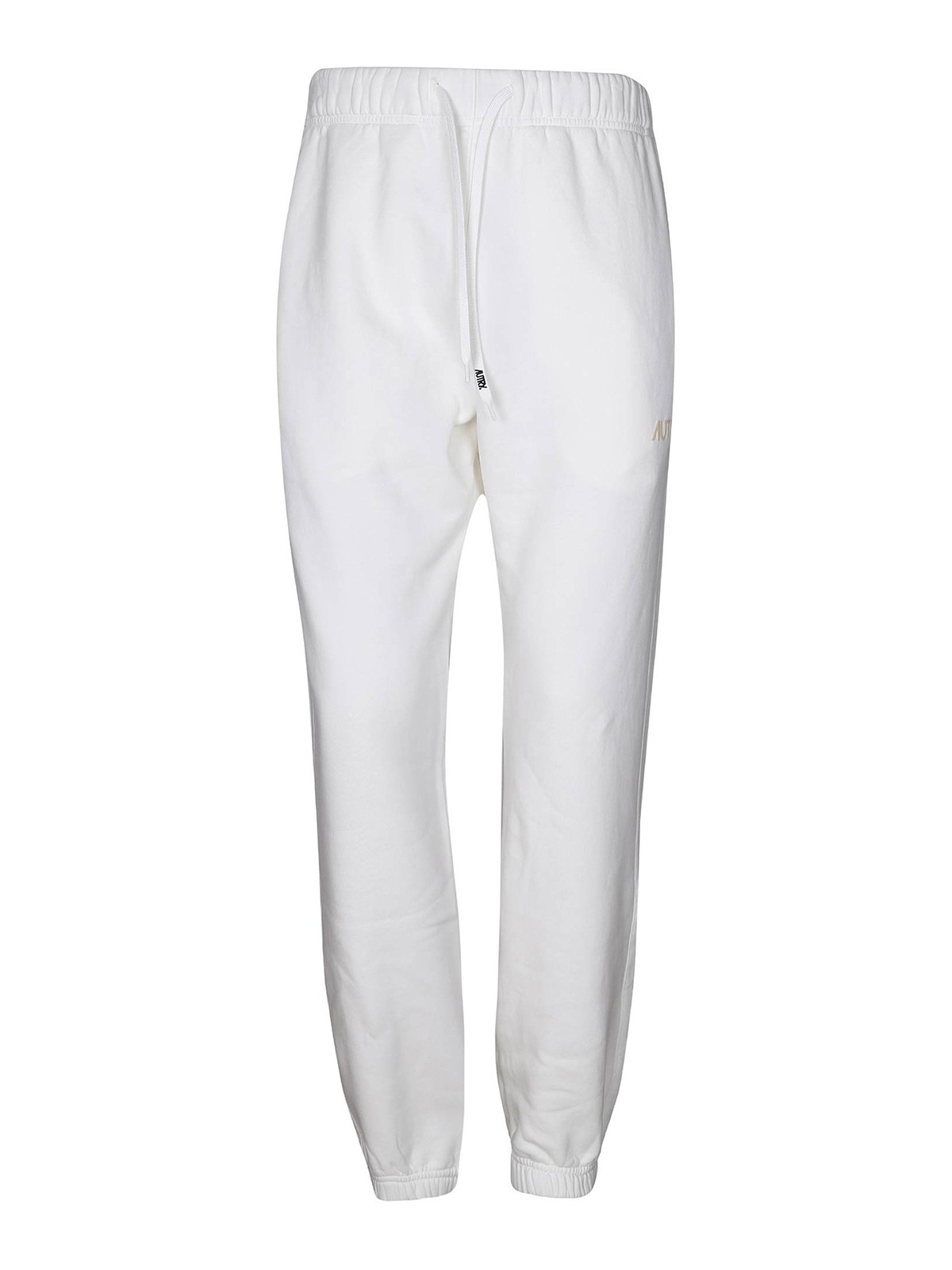 Autry Pants Icon Fleece Trousers With Logo In White