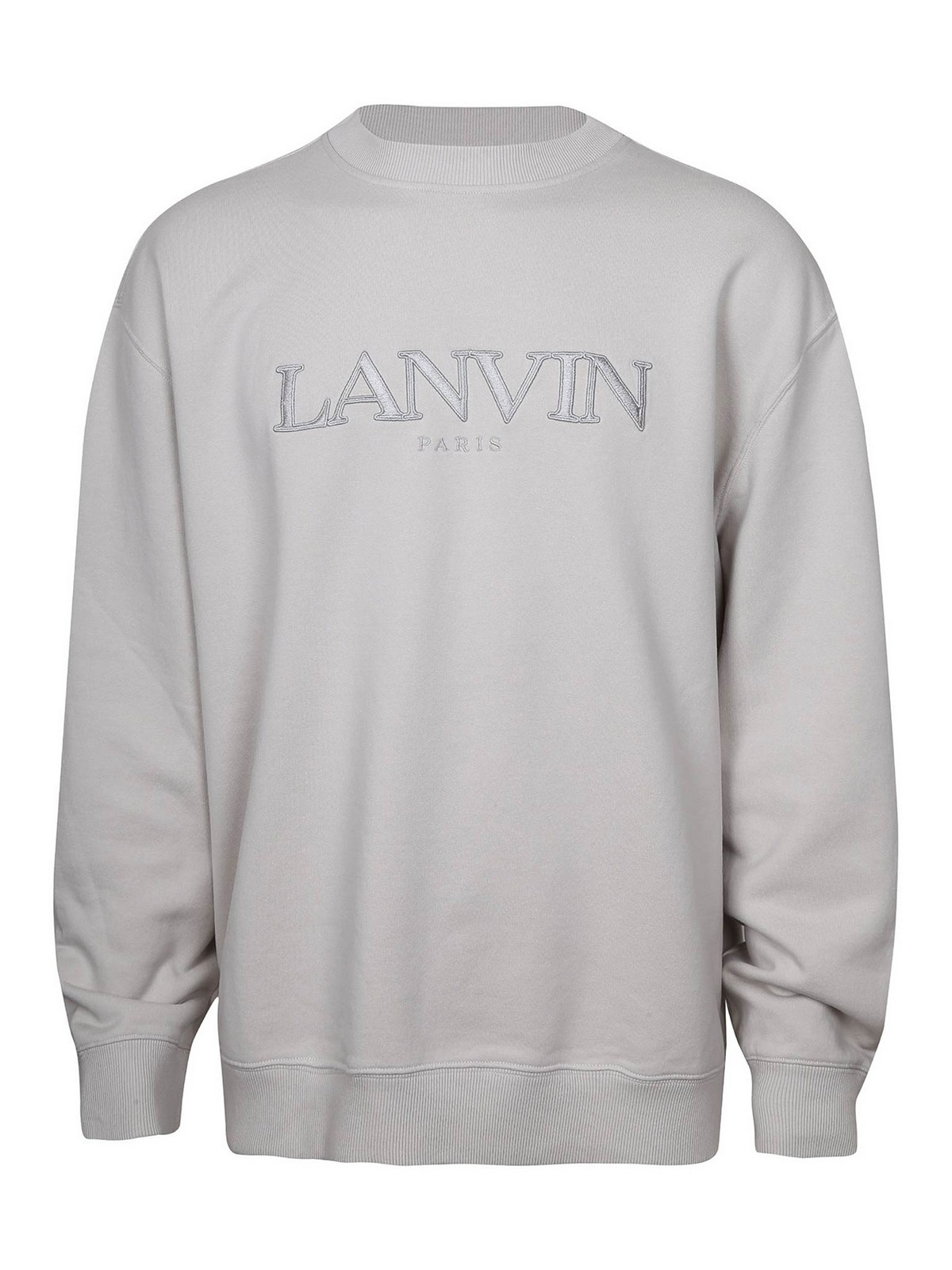 Shop Lanvin Classic Cotton Sweatshirt With Logo In Beige