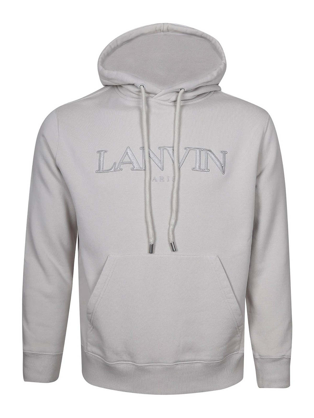 Shop Lanvin Cotton Hoodie With Logo In Beige