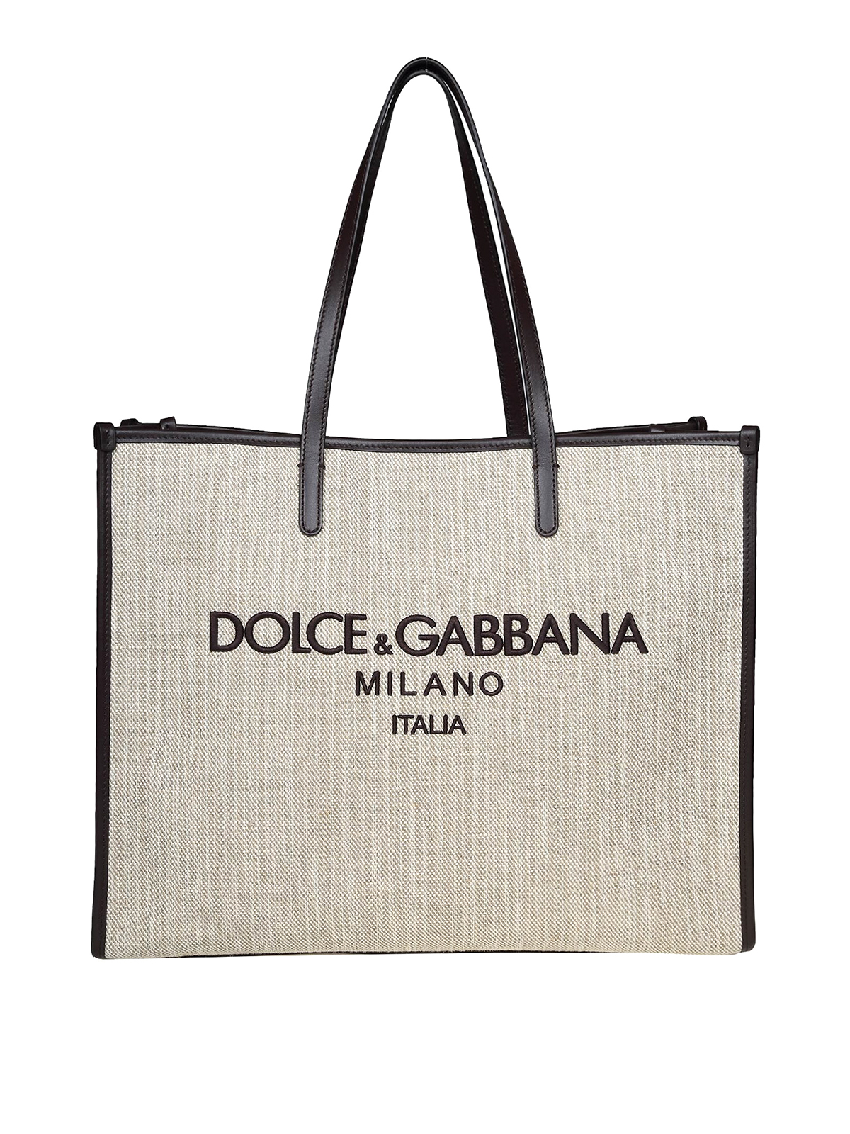 Dolce & Gabbana canvas shopping bag with d&g milano logo