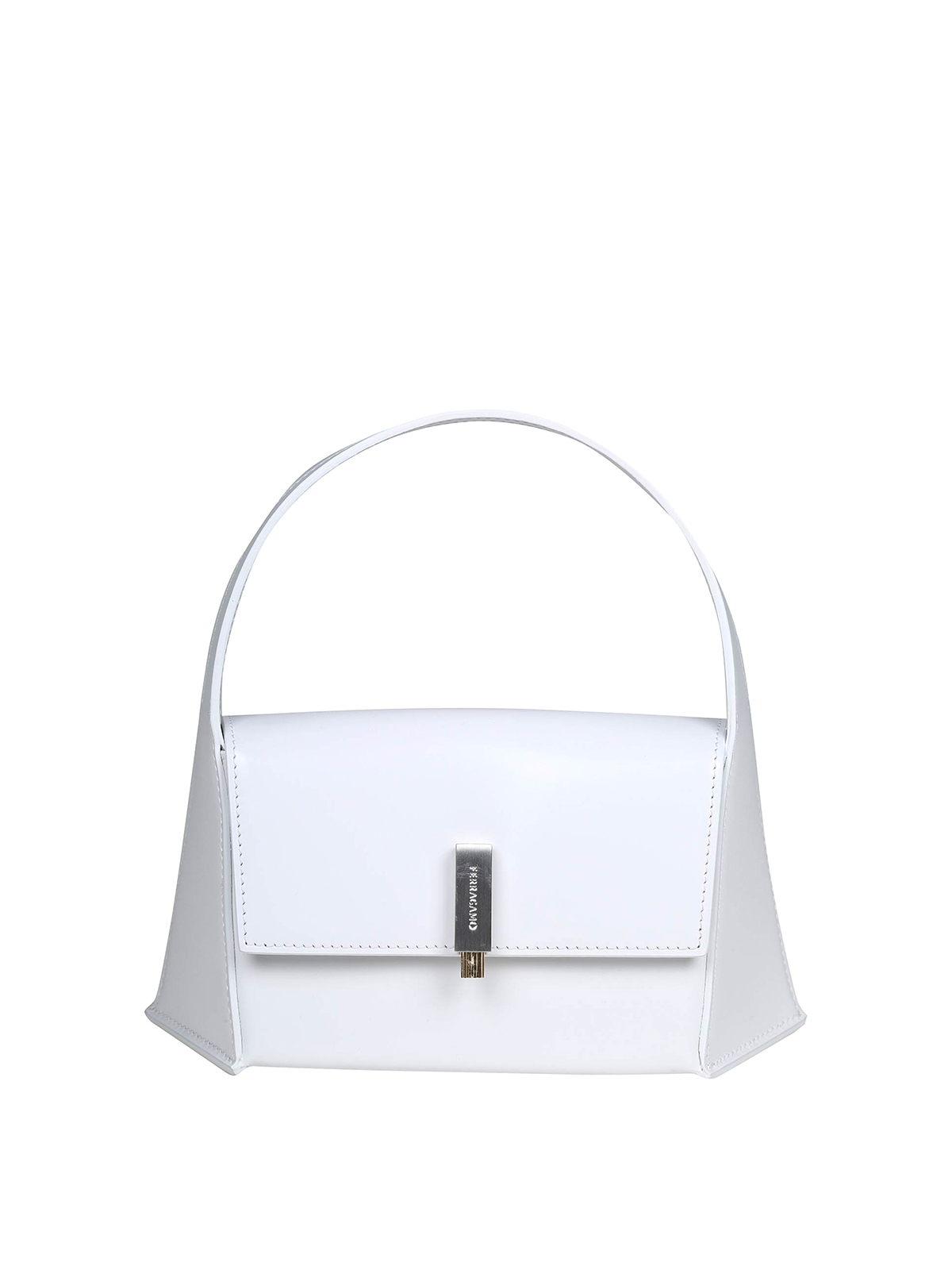 Shop Ferragamo Geometric Shoulder Bag In White In Beige