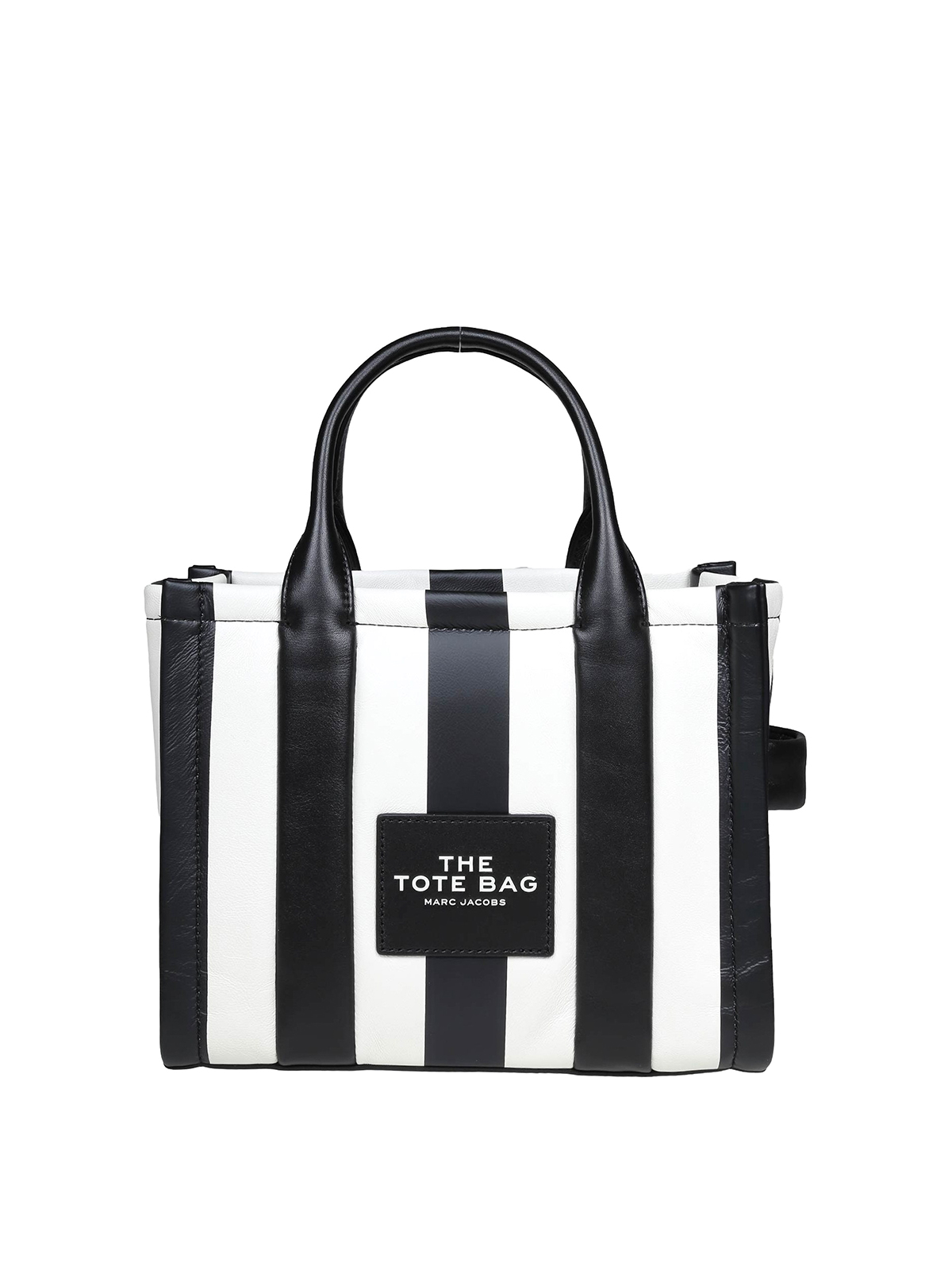 Marc Jacobs The Monogram Leather Mini Tote Bag Black/White