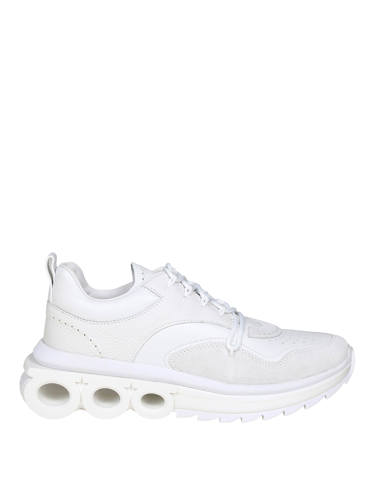 FERRAGAMO FERRAGAMO NIMA SNEAKERS IN WHITE FABRIC