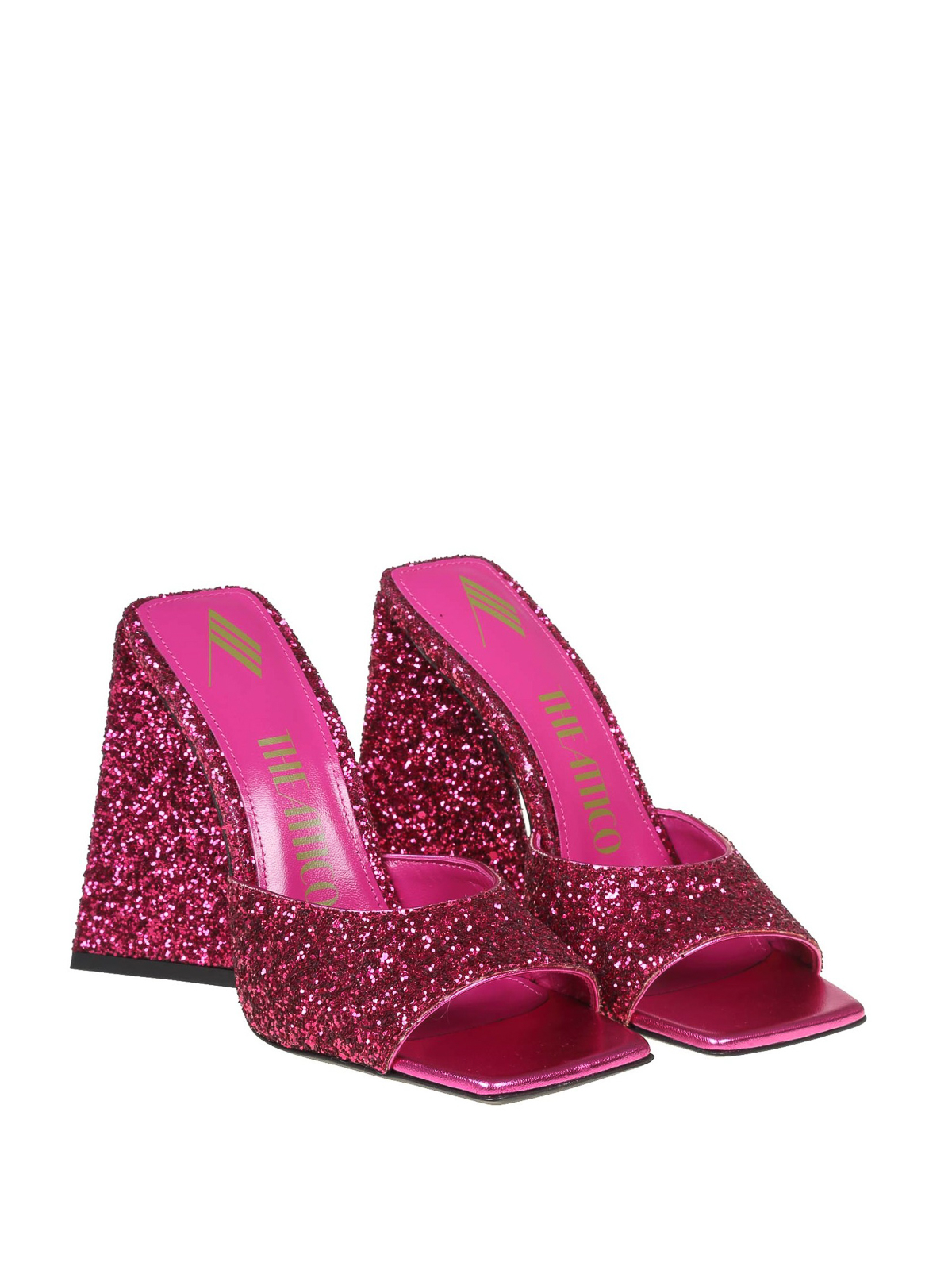 The penthouse devon mule in fuchsia glitter