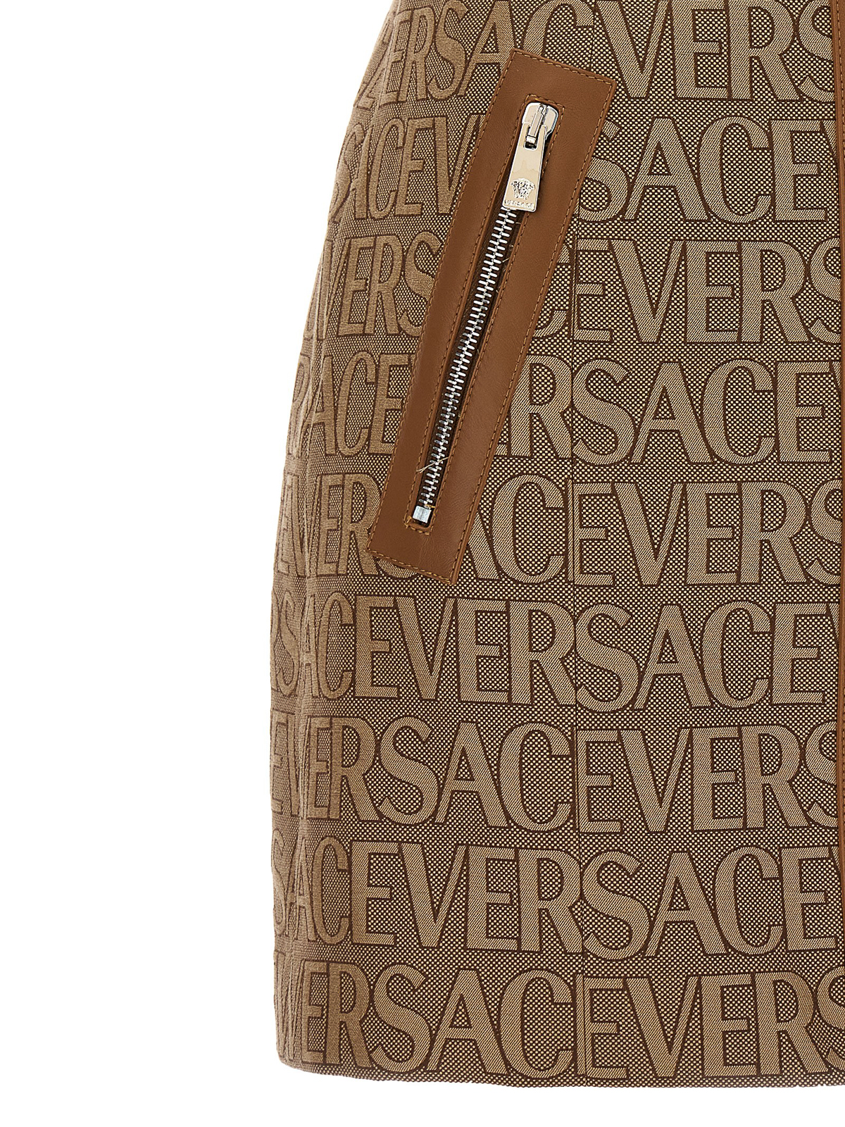 Shop Versace Allover' La Vacanza Capsule Dress In Beige