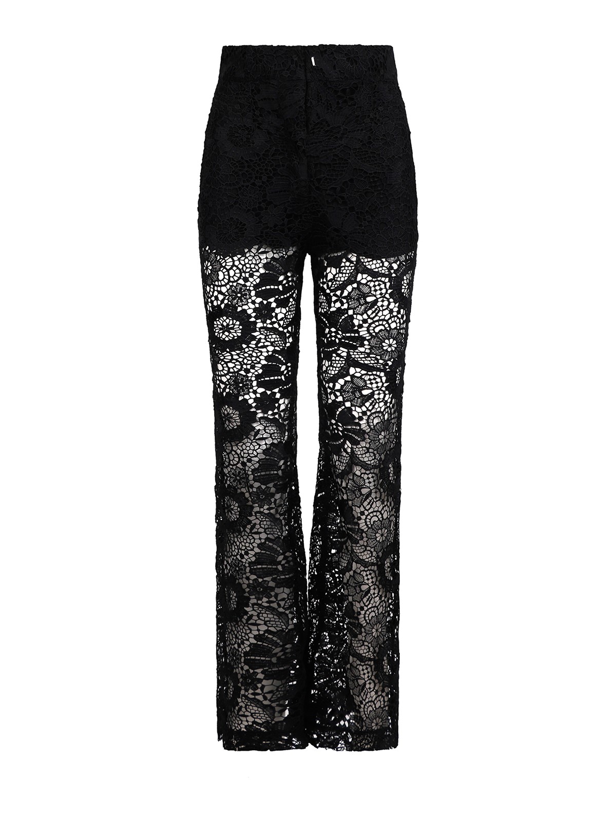 Sabina Musayev Floral-lace Flared Trousers In Black