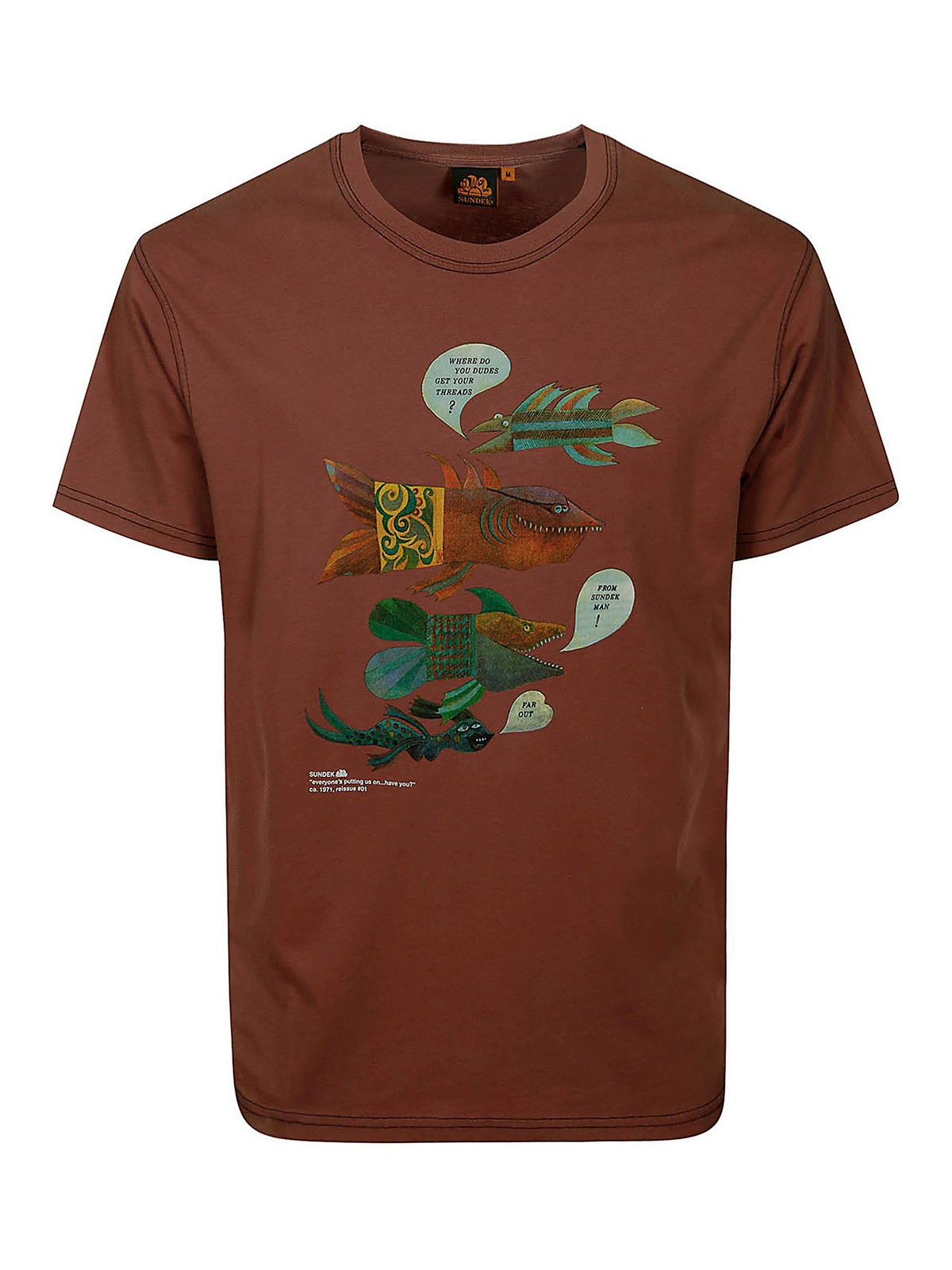 Sundek golden wave T-shirt Brown Men GM187TEJE3Z4342Z4