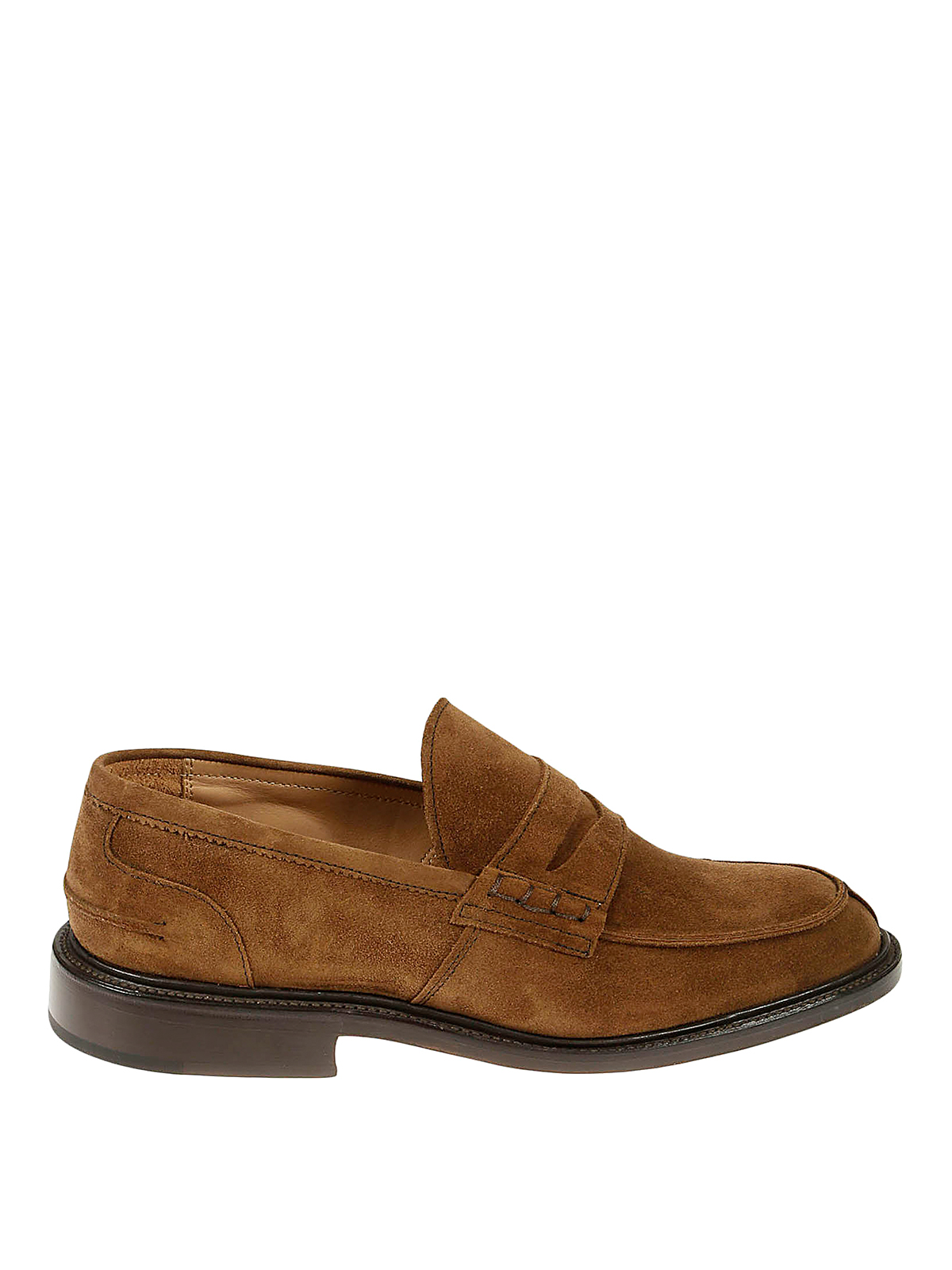 Shop Tricker's James Penny Loafer Suede In Brown