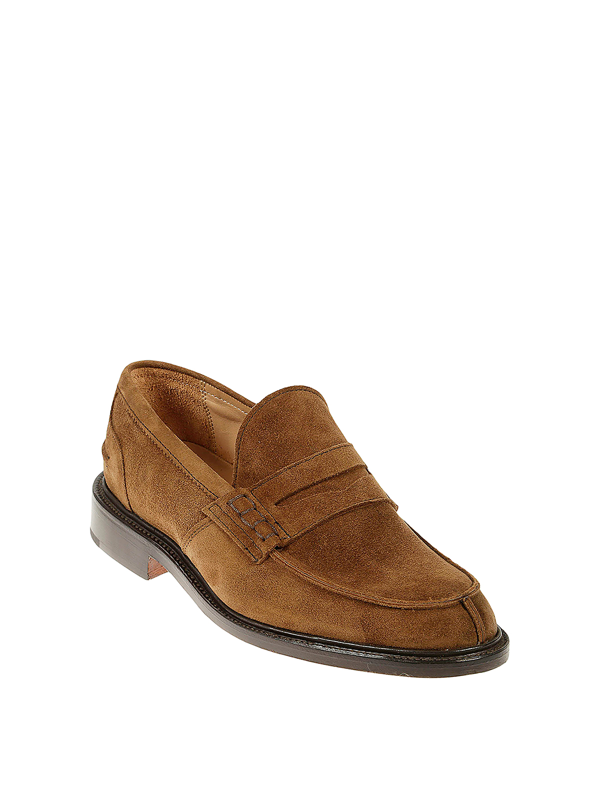 Shop Tricker's James Penny Loafer Suede In Brown