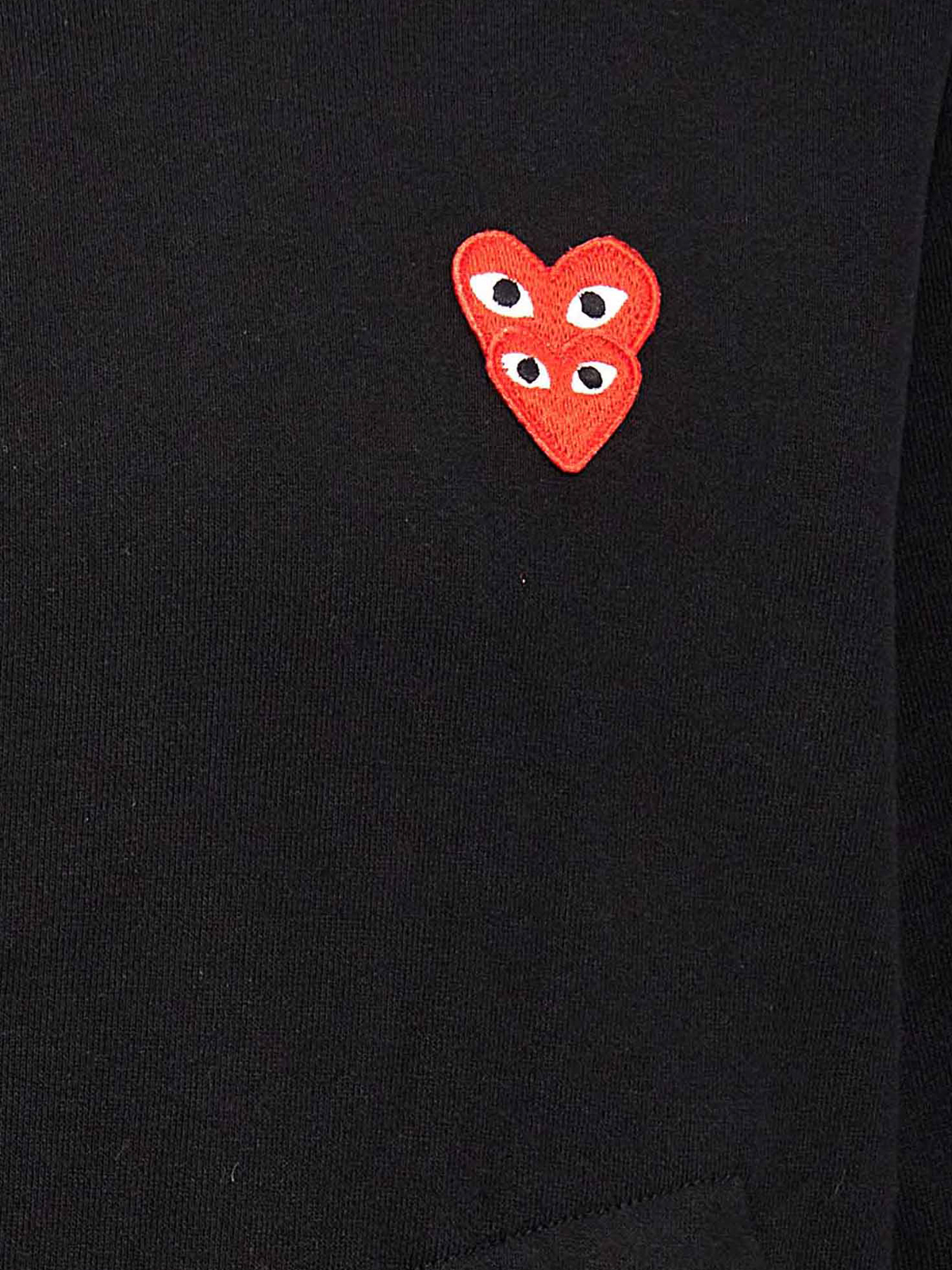 Shop Comme Des Garçons Play Sudadera - Double Heart In Black