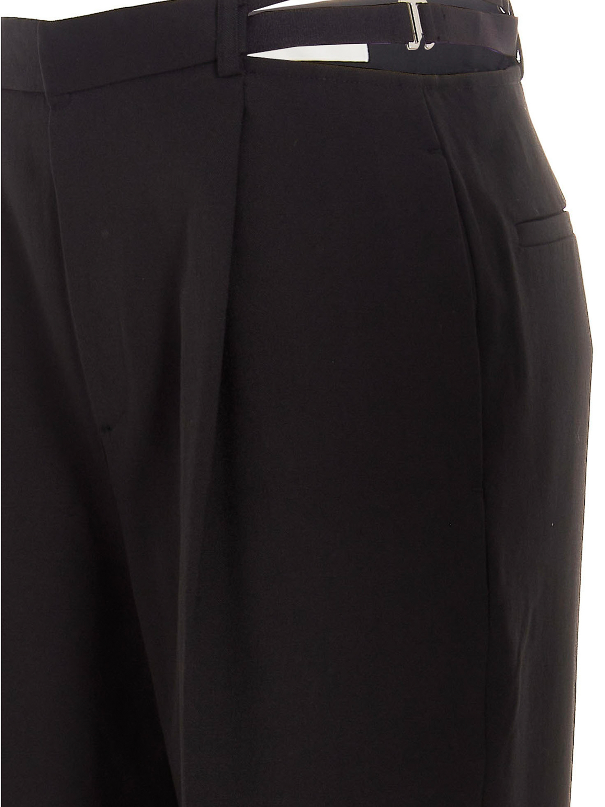 Shop Dion Lee Lingerie Wool Pant Trousers In Black