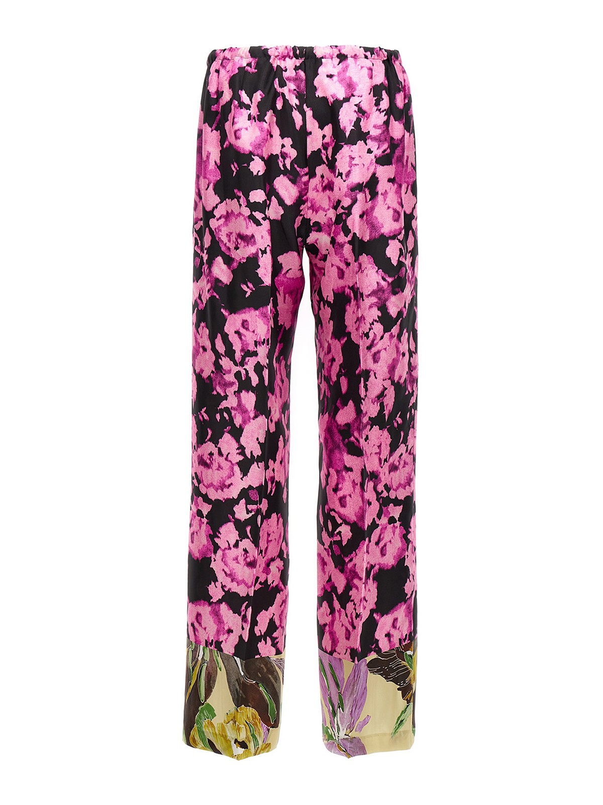 Shop Dries Van Noten Silk Pants In Multicolour