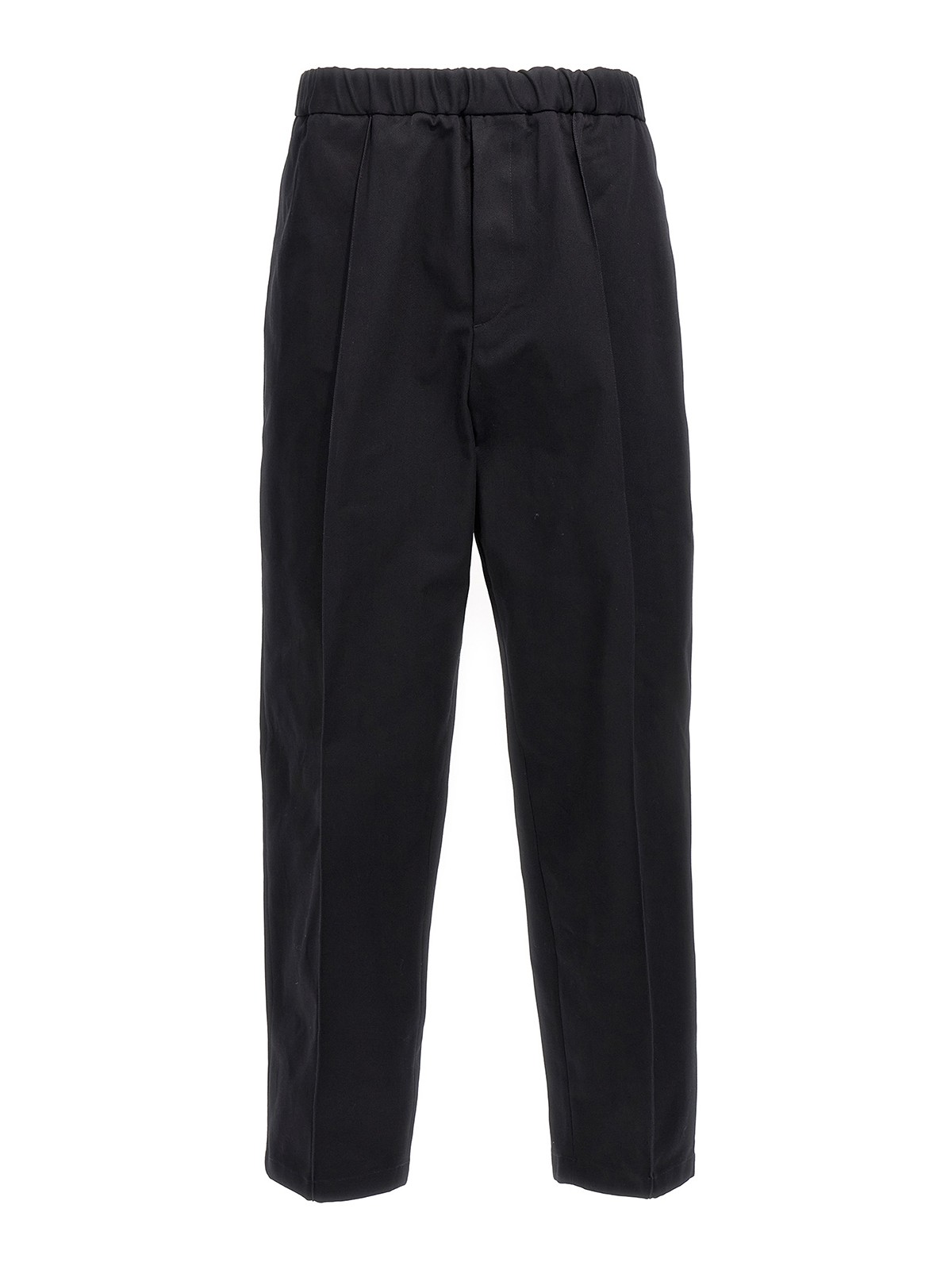 Jil Sander Navy Cotton Gabardine Tapered Trousers In Blue