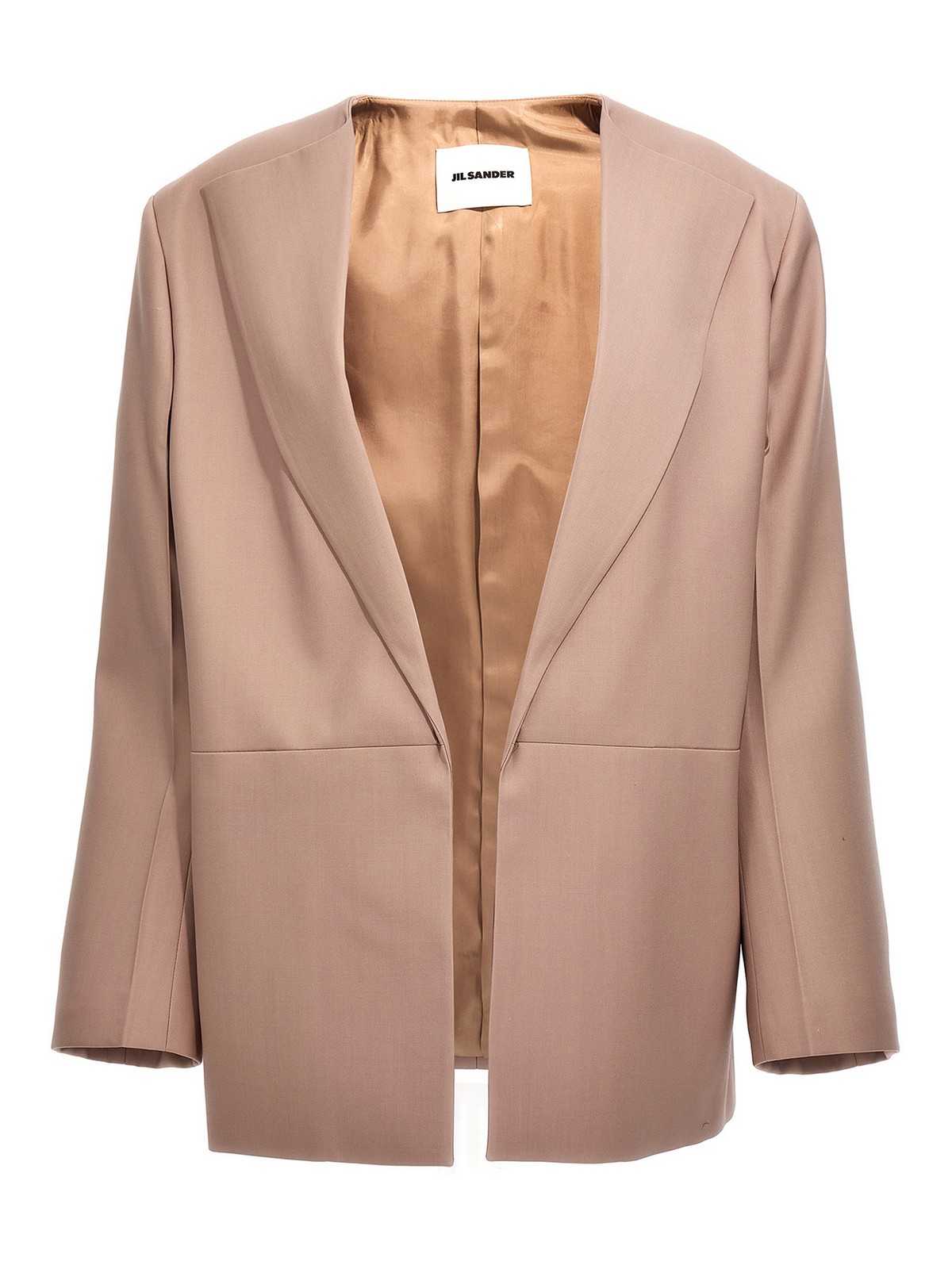 Shop Jil Sander Single-breasted Blazer Jacket In Beige