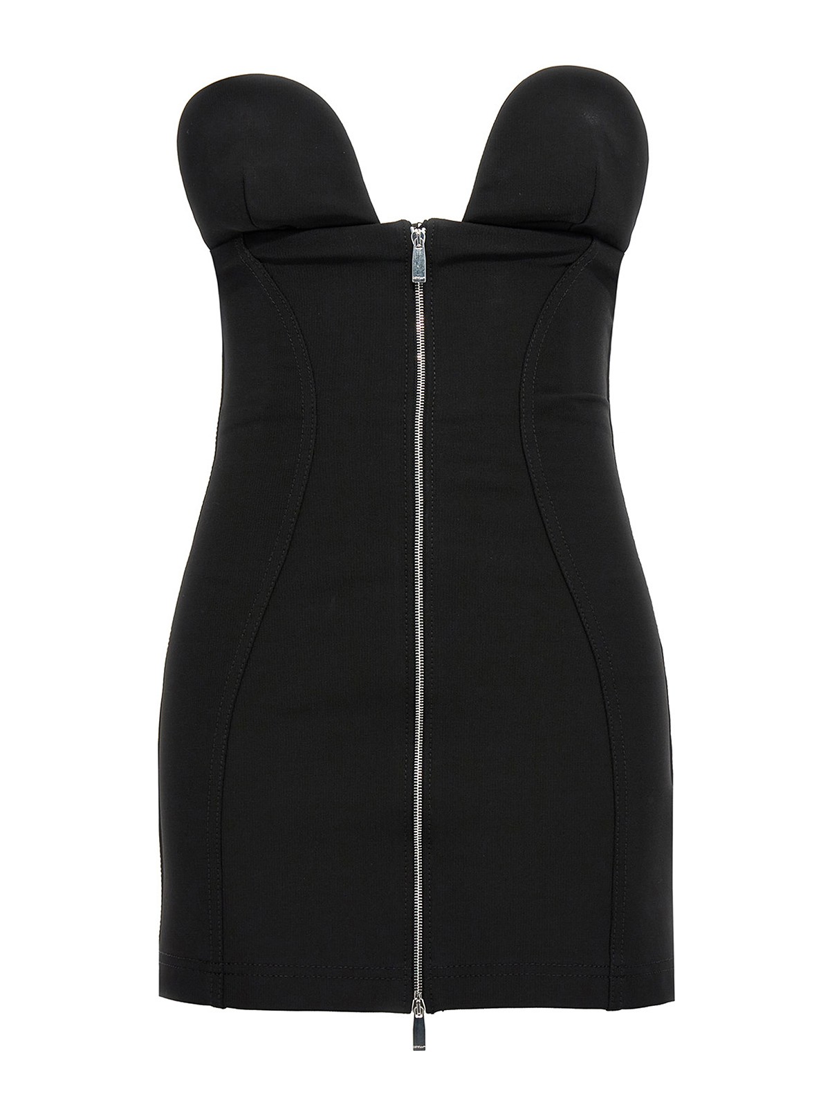 Off-white Bodycon Ablohland Mini Dress With Front Zip In Black