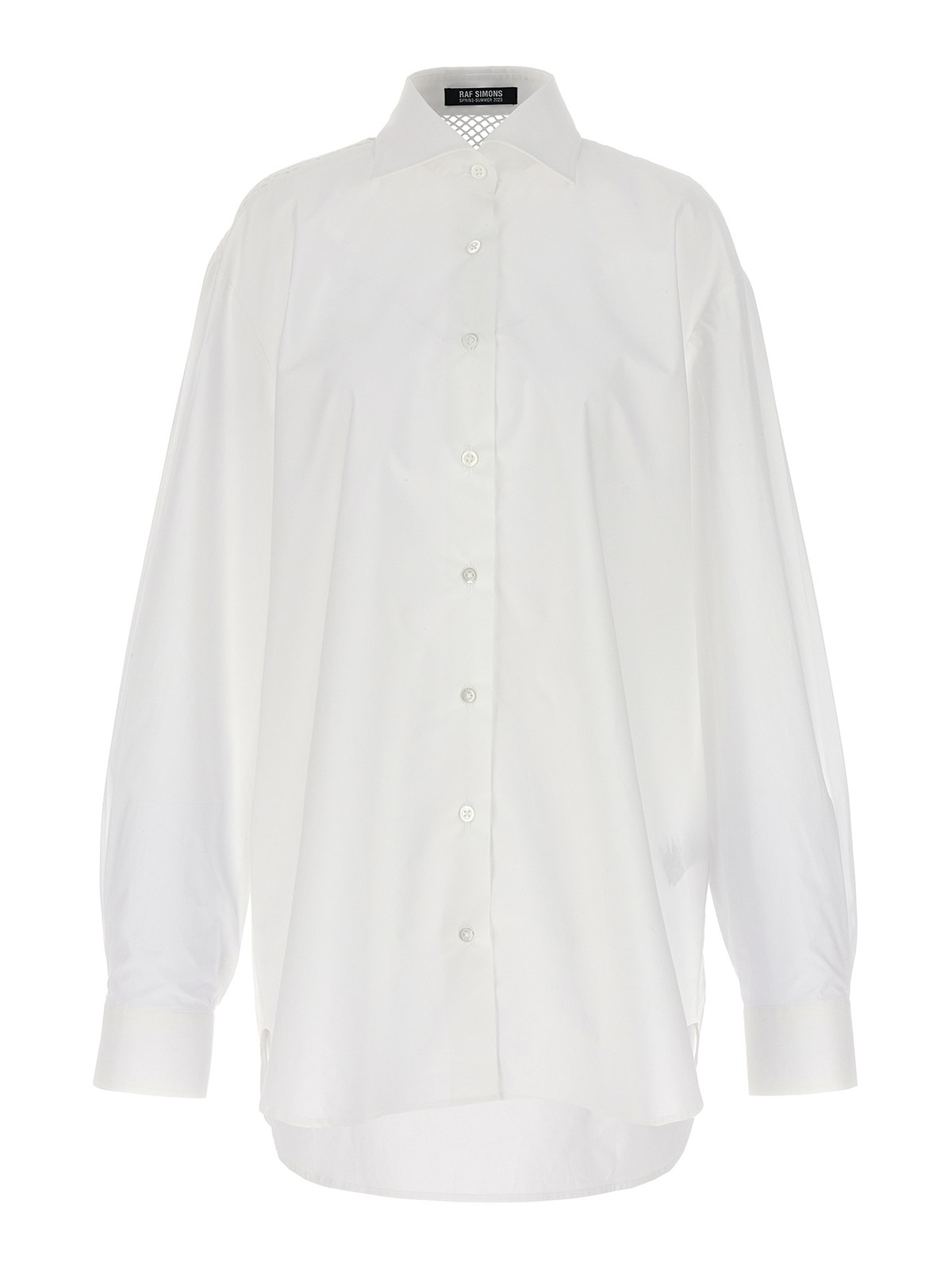 Shop Raf Simons Mesh Insert Shirt In White
