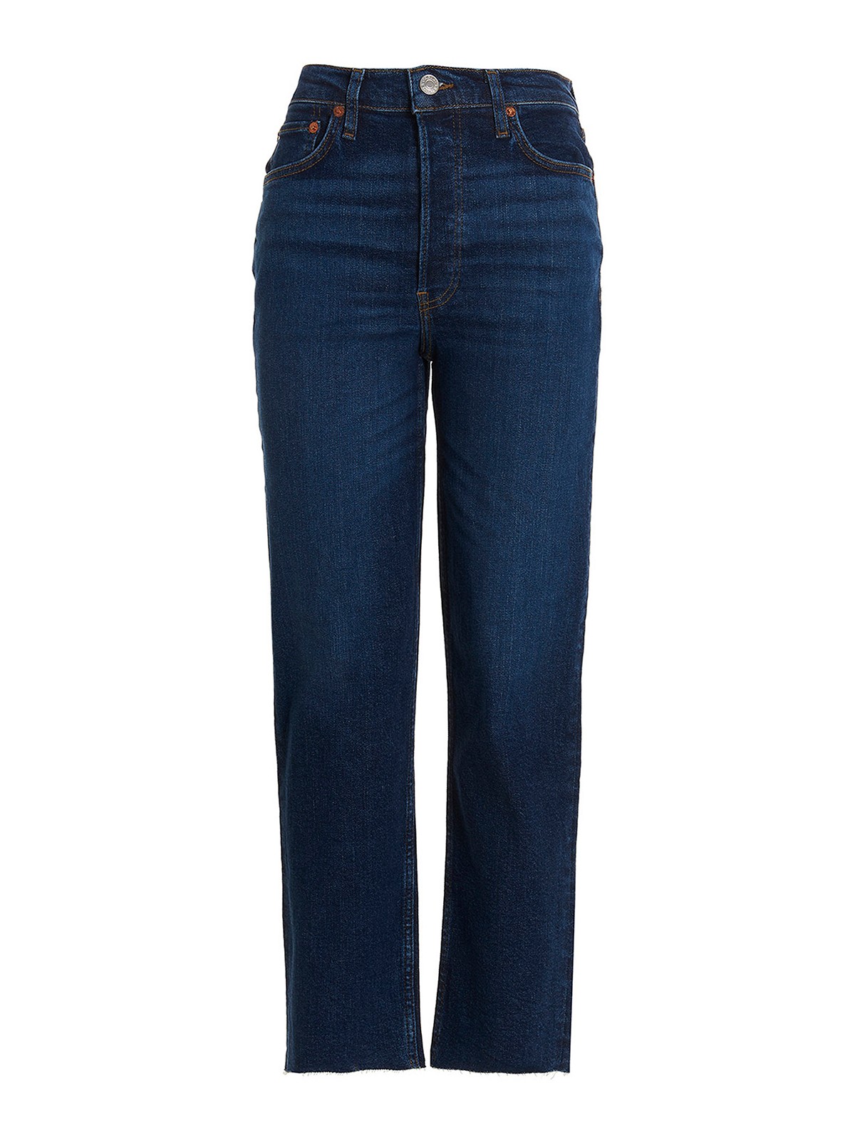Shop Re/done 70s Stove Pipe Jeans In Blue