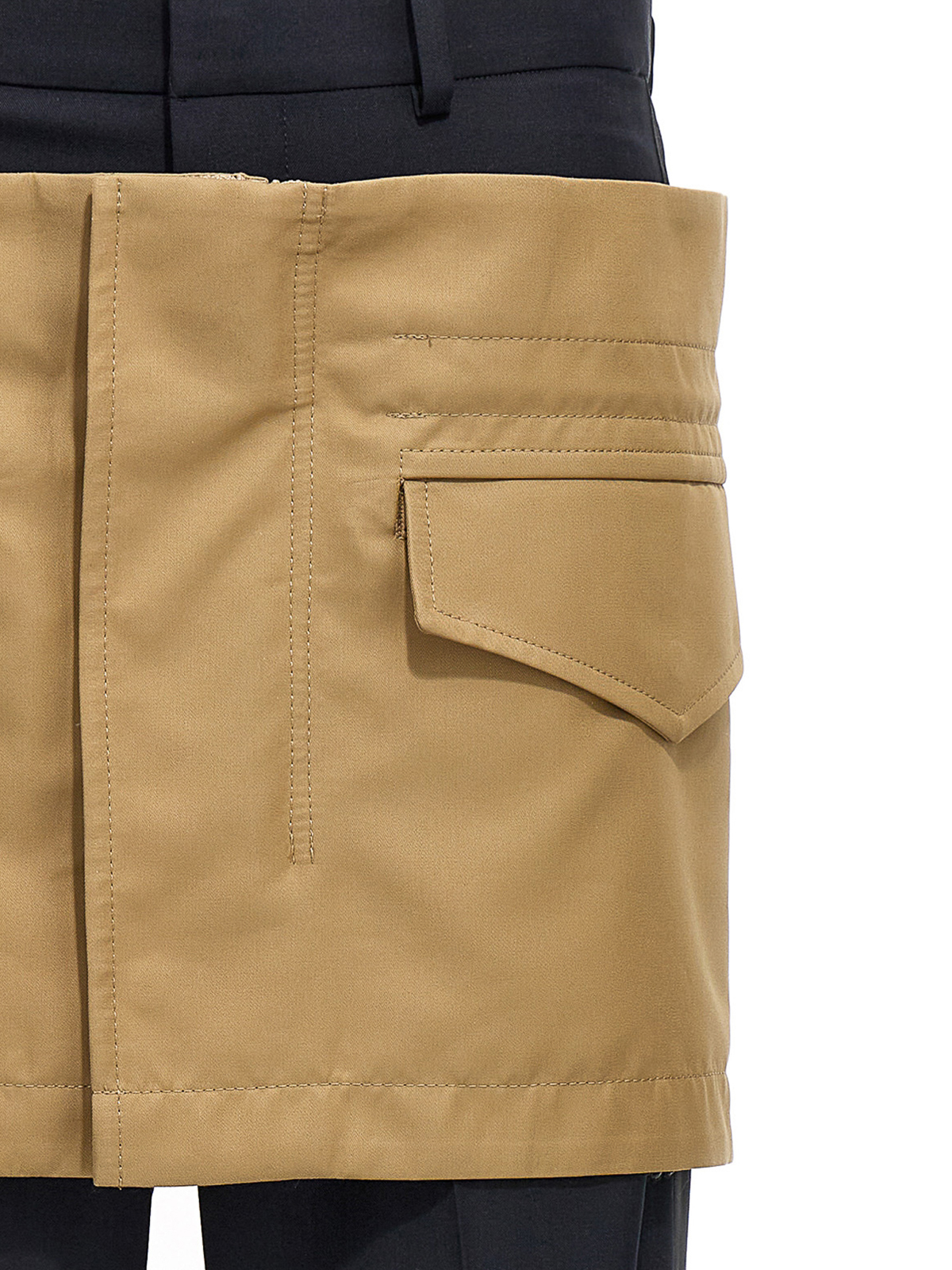 Shop Sacai Miniskirt Insert Pants In Multicolour