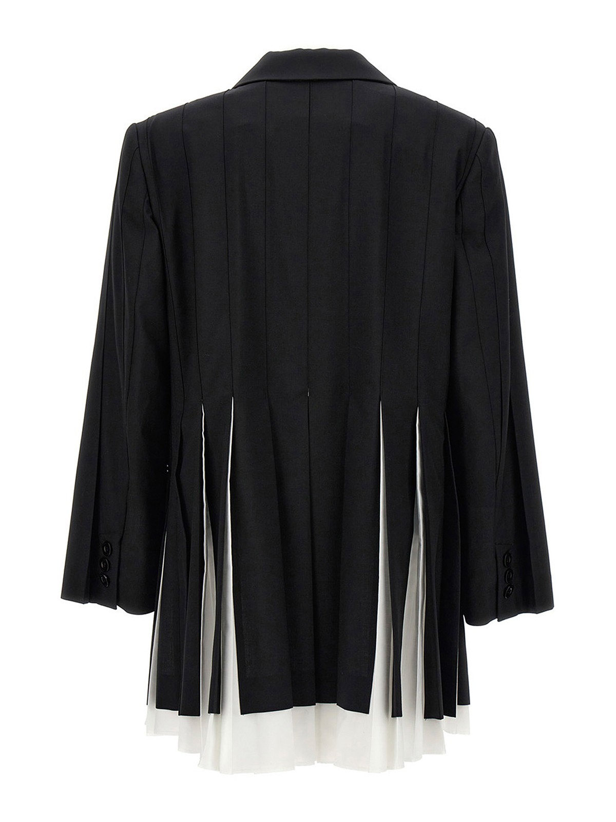 Shop Sacai Pleated Blazer Dress In Black