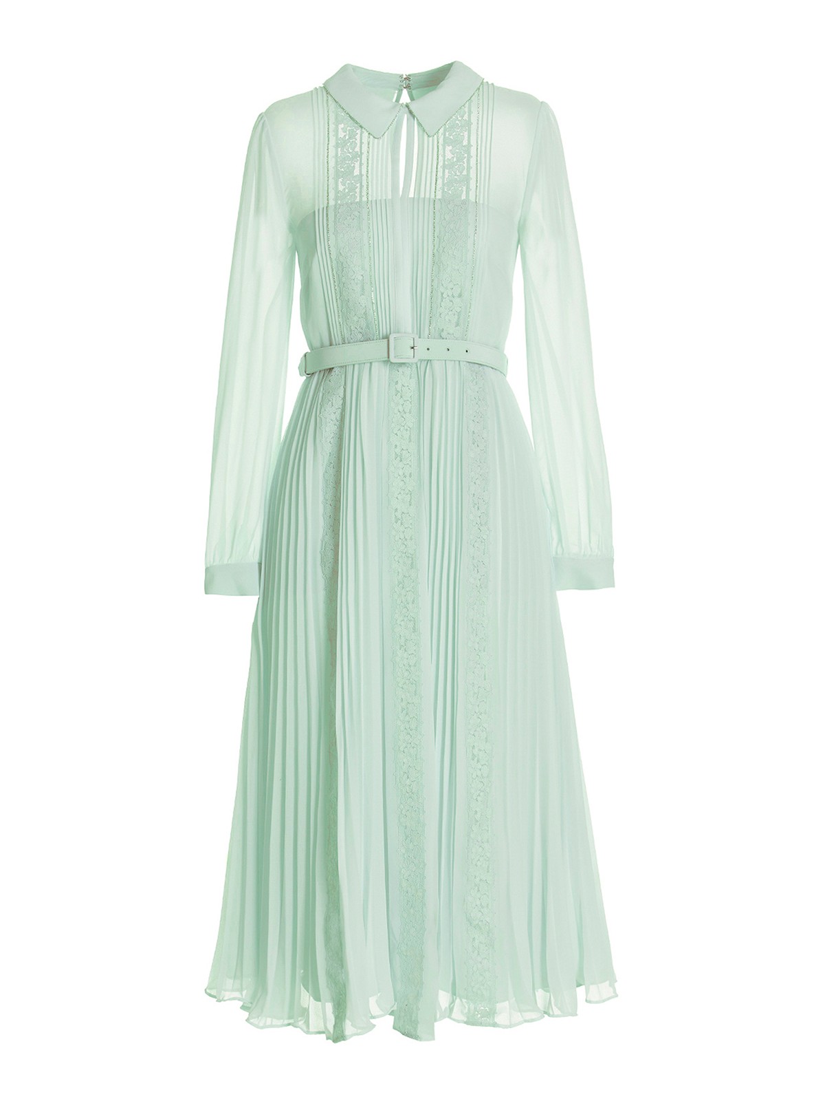 self portrait green chiffon dress Green Chiffon Midi Dress – self-portrait-US main image 0