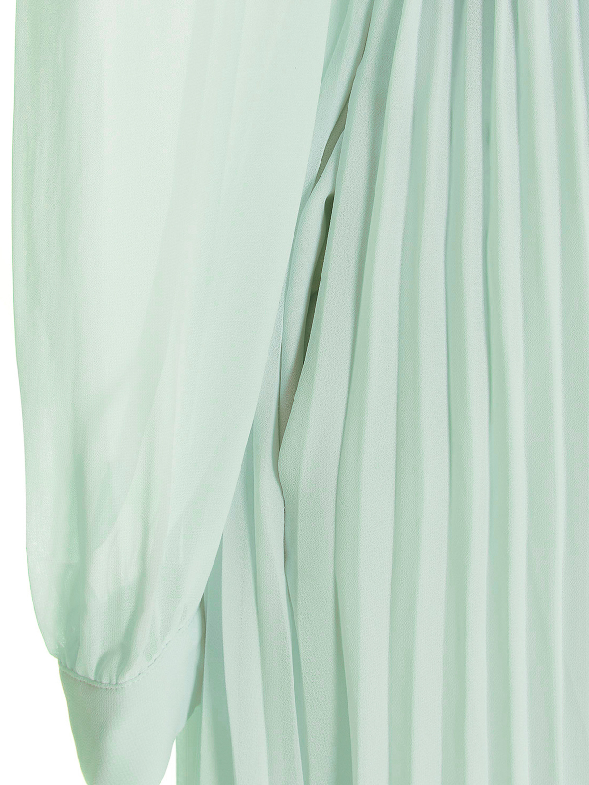 Self Portrait Pleated chiffon dress - Green|RS23012MGPALEGREEN