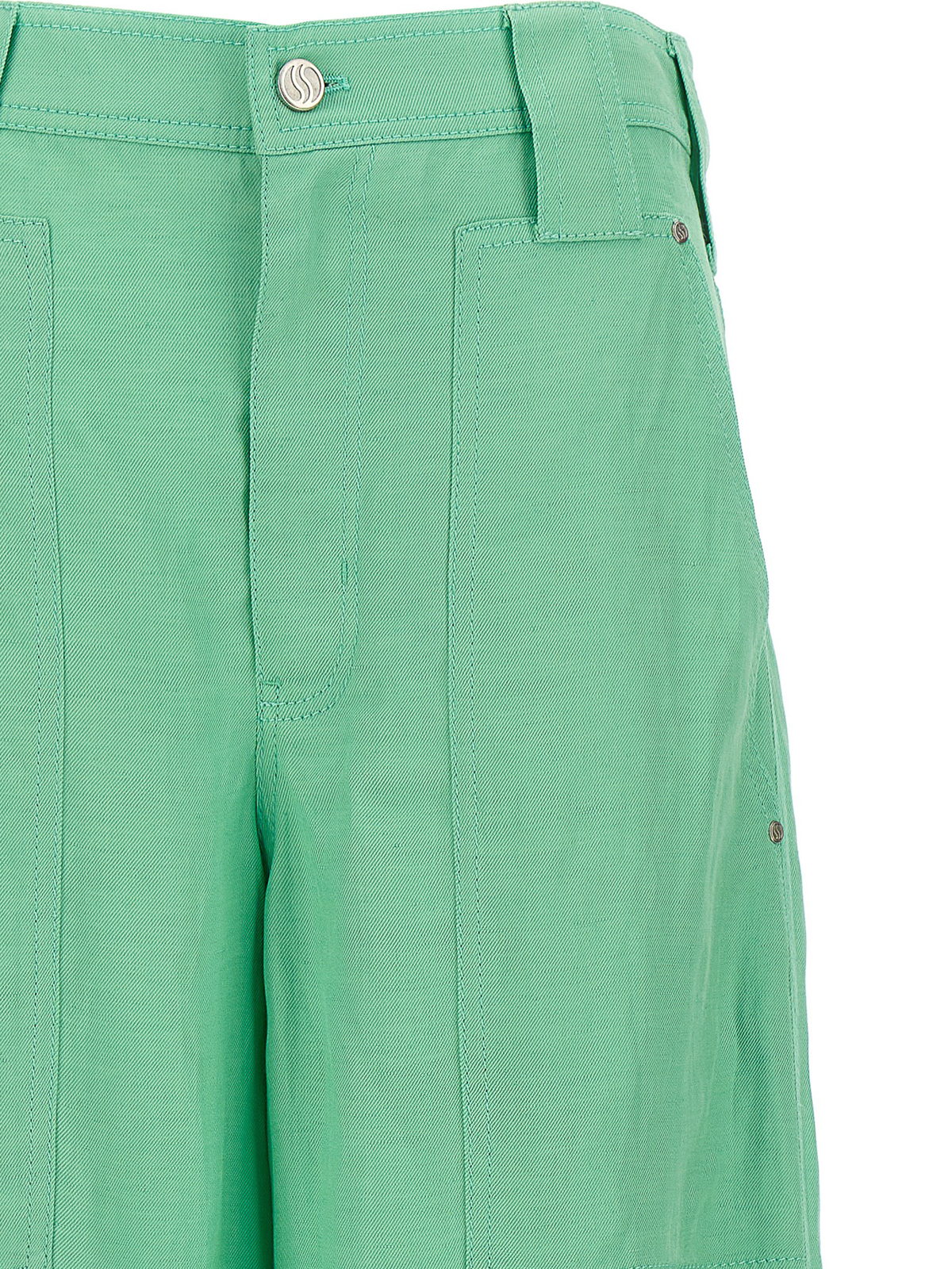Shop Stella Mccartney Twill Pants In Verde