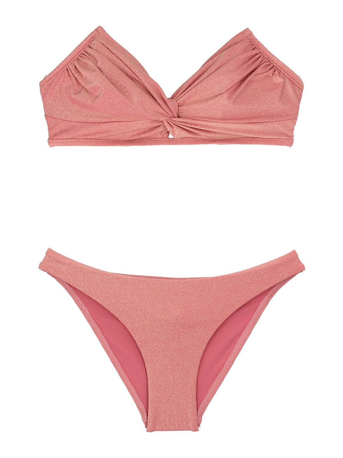 Shop Zimmermann Bikini Clover Lurex Twist In Nude & Neutrals