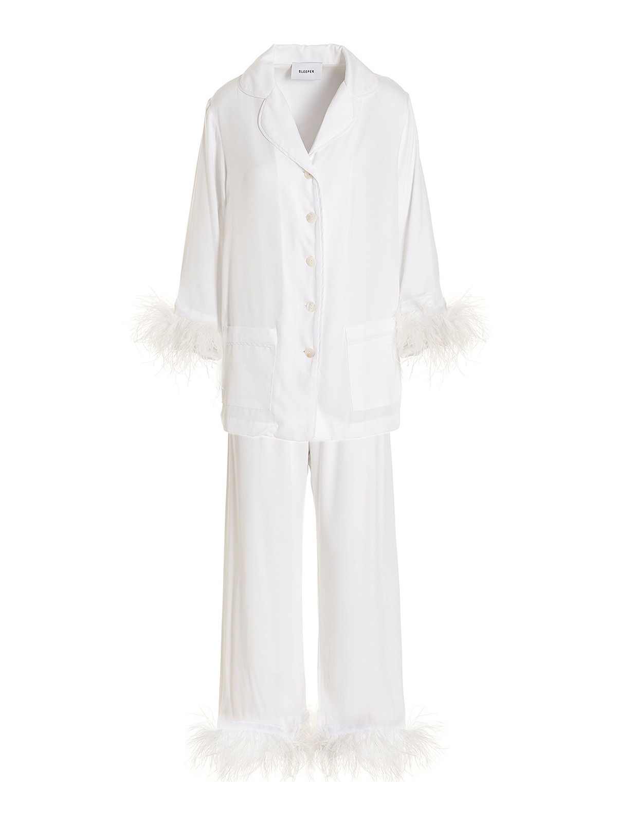 Shop Sleeper Party Pajama Suit In Blanco