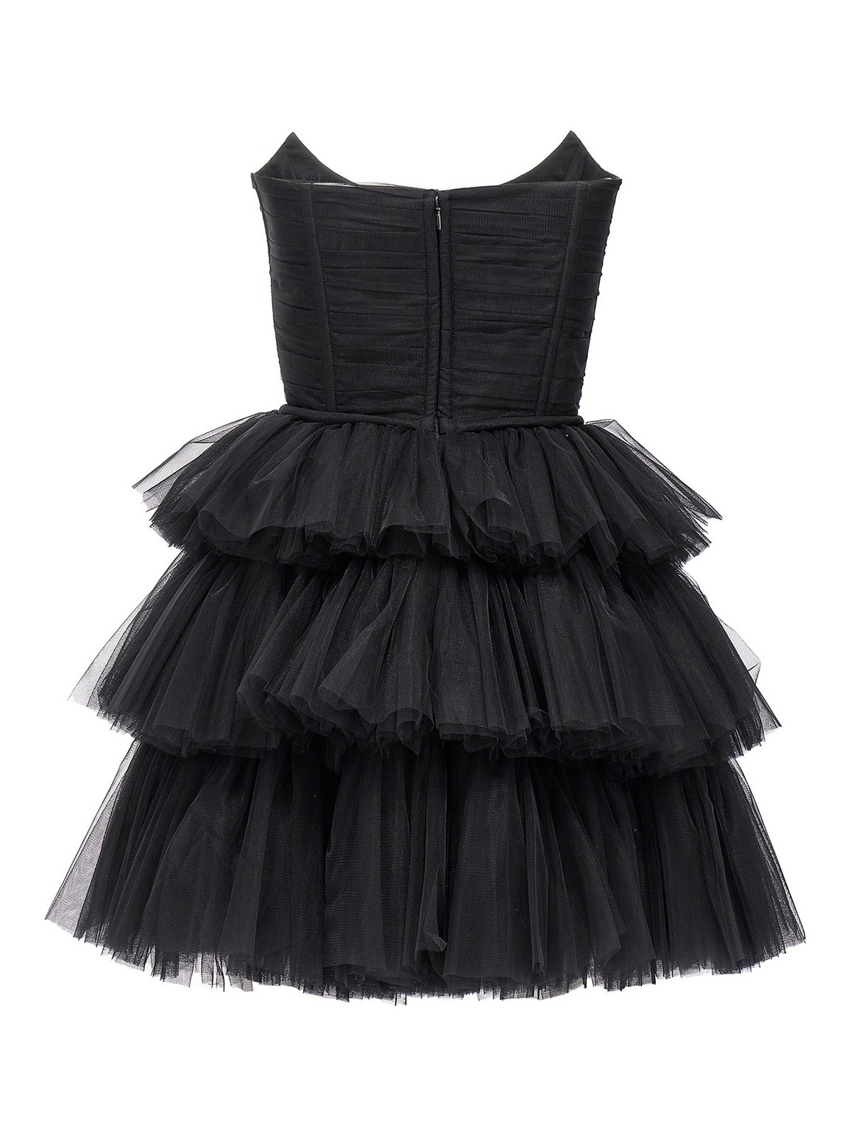 Shop 19:13 Dresscode Flounced Tulle Dress In Negro