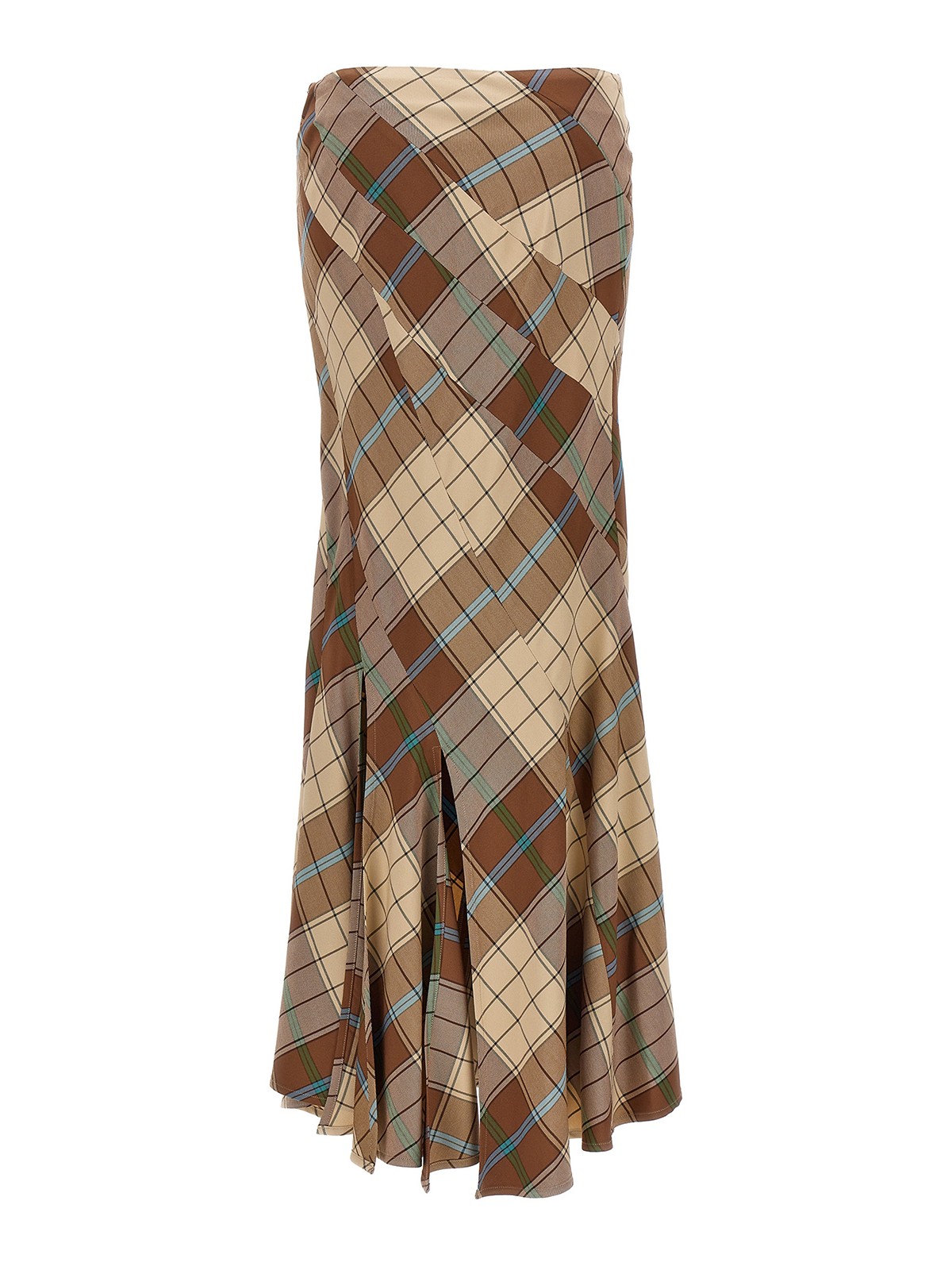 Checkered long skirt clearance online