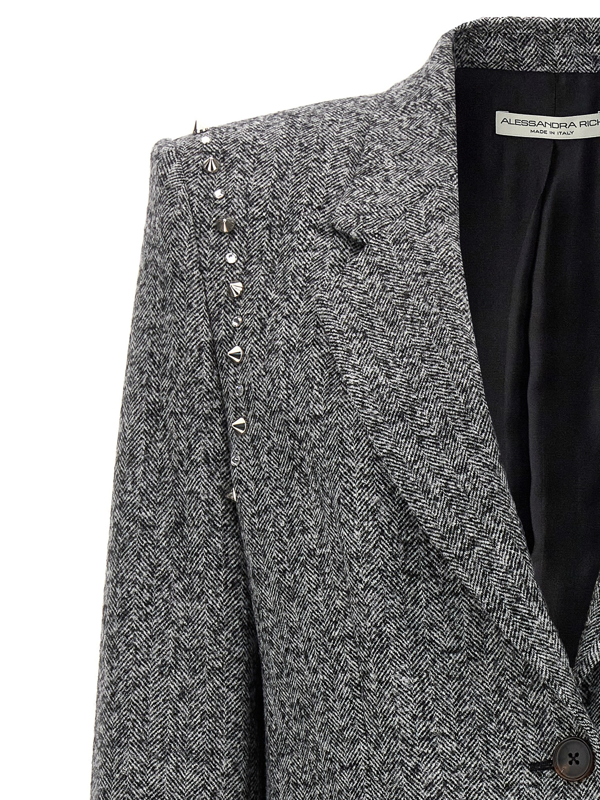 Blazers Alessandra Rich Herringbone tweed blazer FAB3283F4075900