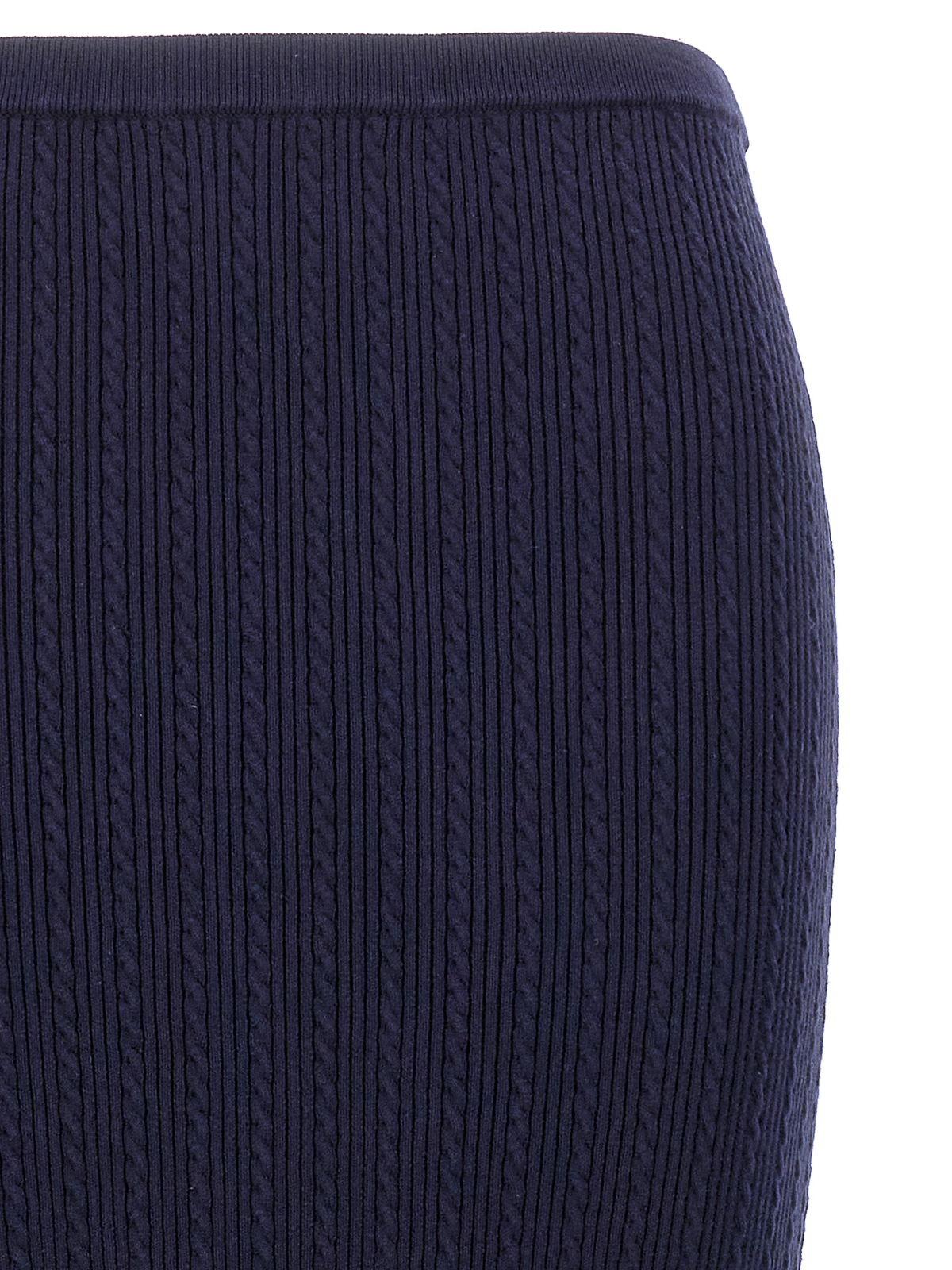 Shop Alessandra Rich Knit Midi Skirt In Blue