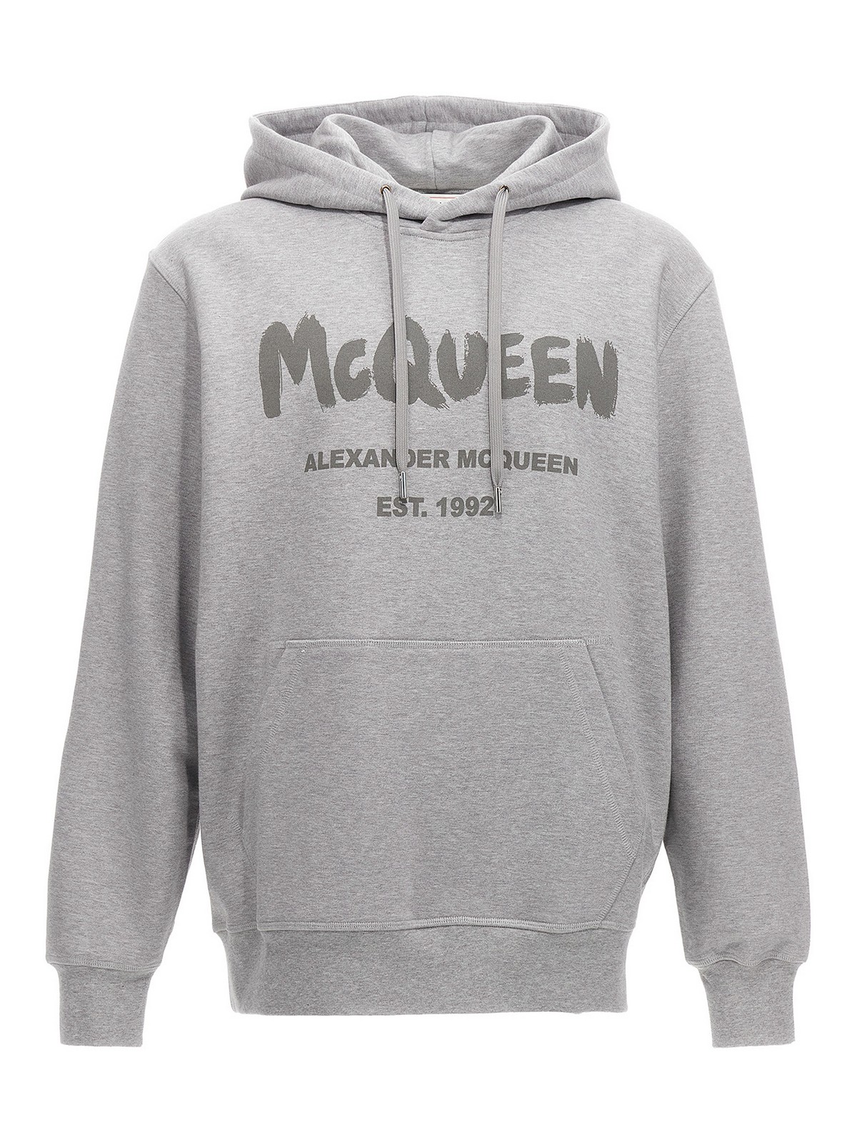Alexander McQueen logo-print hoodie - Grey