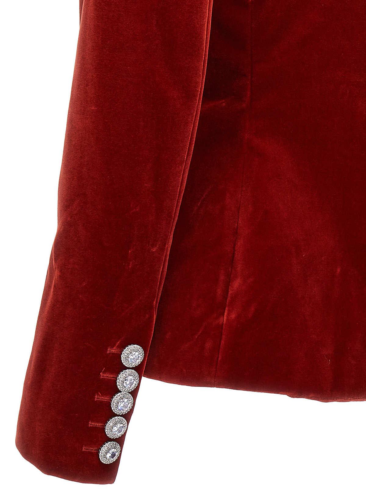 Shop Alexandre Vauthier Double Breast Velvet Blazer Jacket In Red