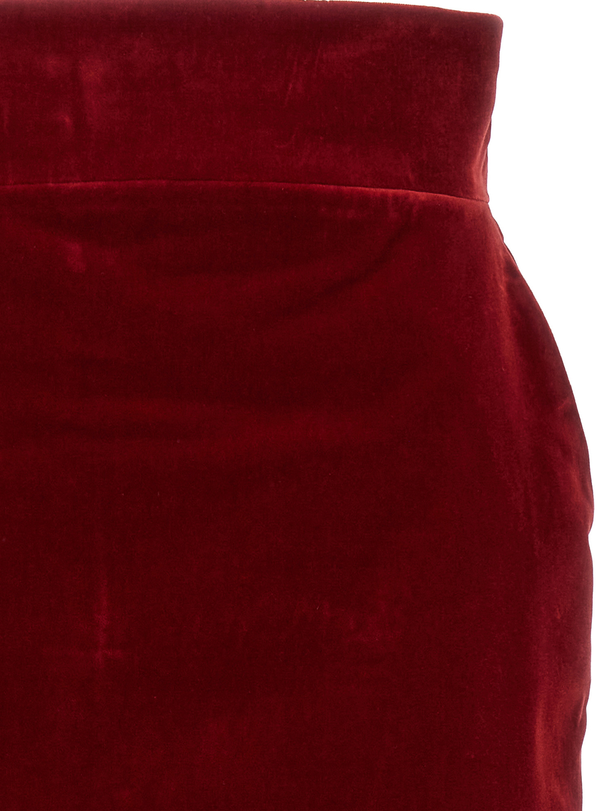 Shop Alexandre Vauthier Velvet Midi Skirt In Rojo