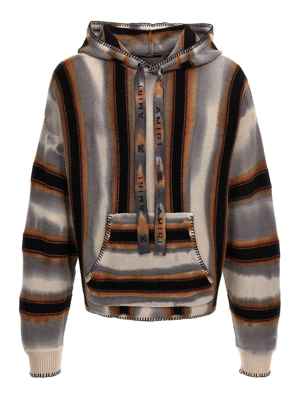 Shop Amiri Baja Stripe Hooded Sweater In Multicolor