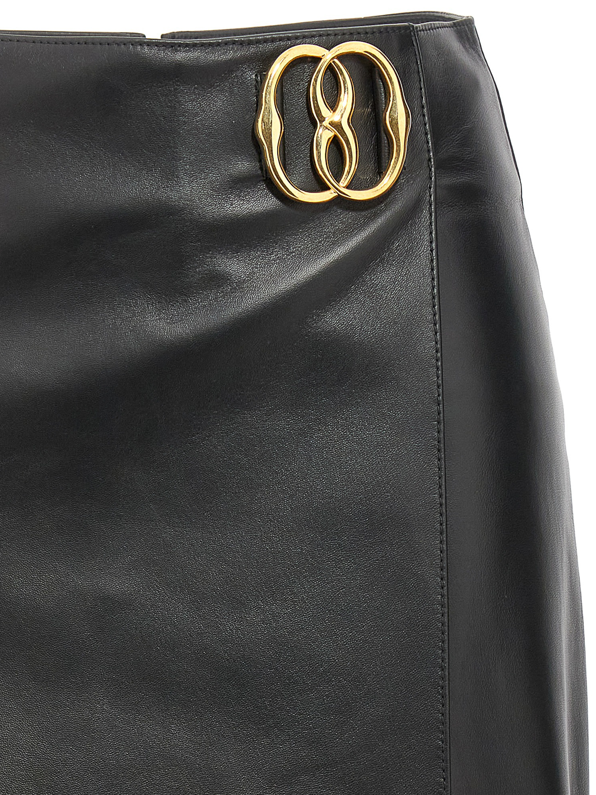 Shop Bally Logo Leather Skirt In Black