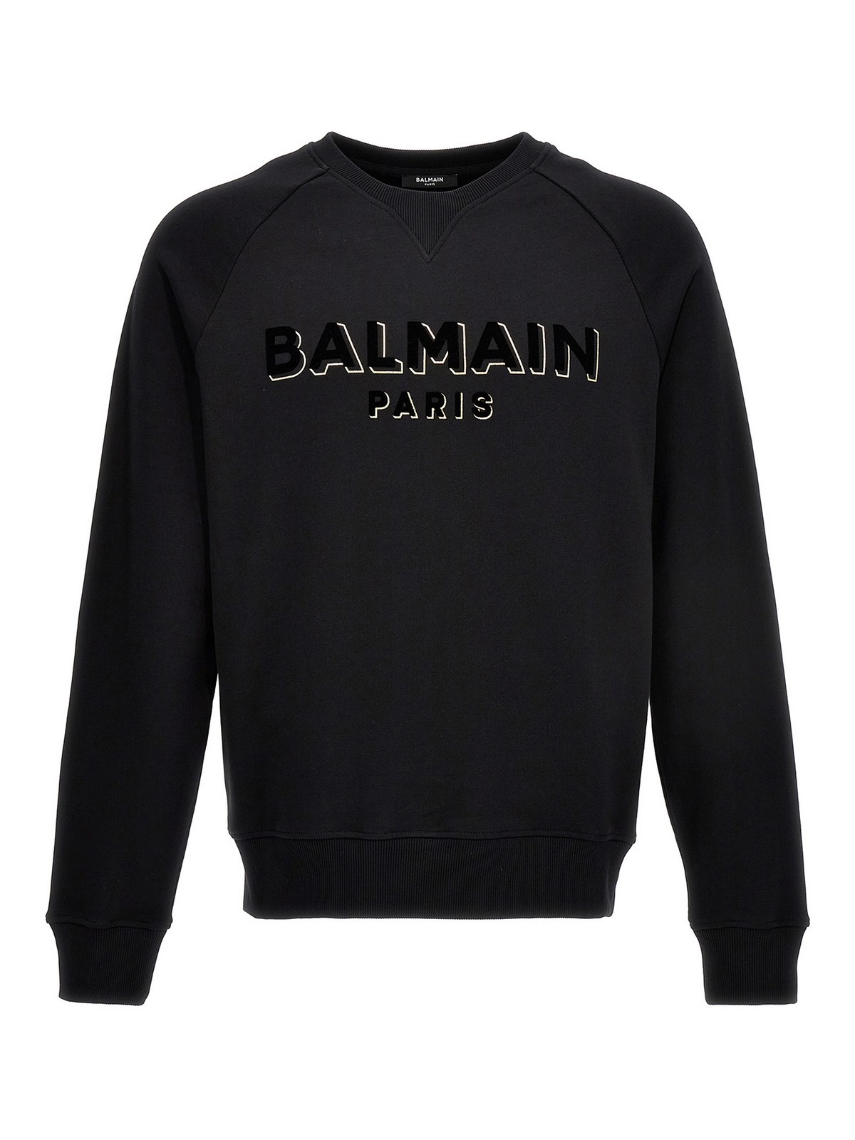 Balmain Flocked logo sweatshirt - Black - Men | BH1JQ005BB99EGO