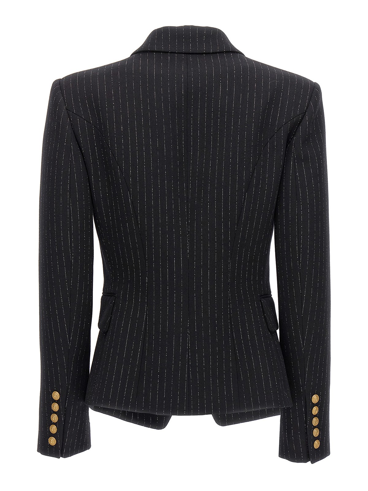 Balmain Blazer doppiopetto gessato Nero Donna | BF1SG008WB89EAD