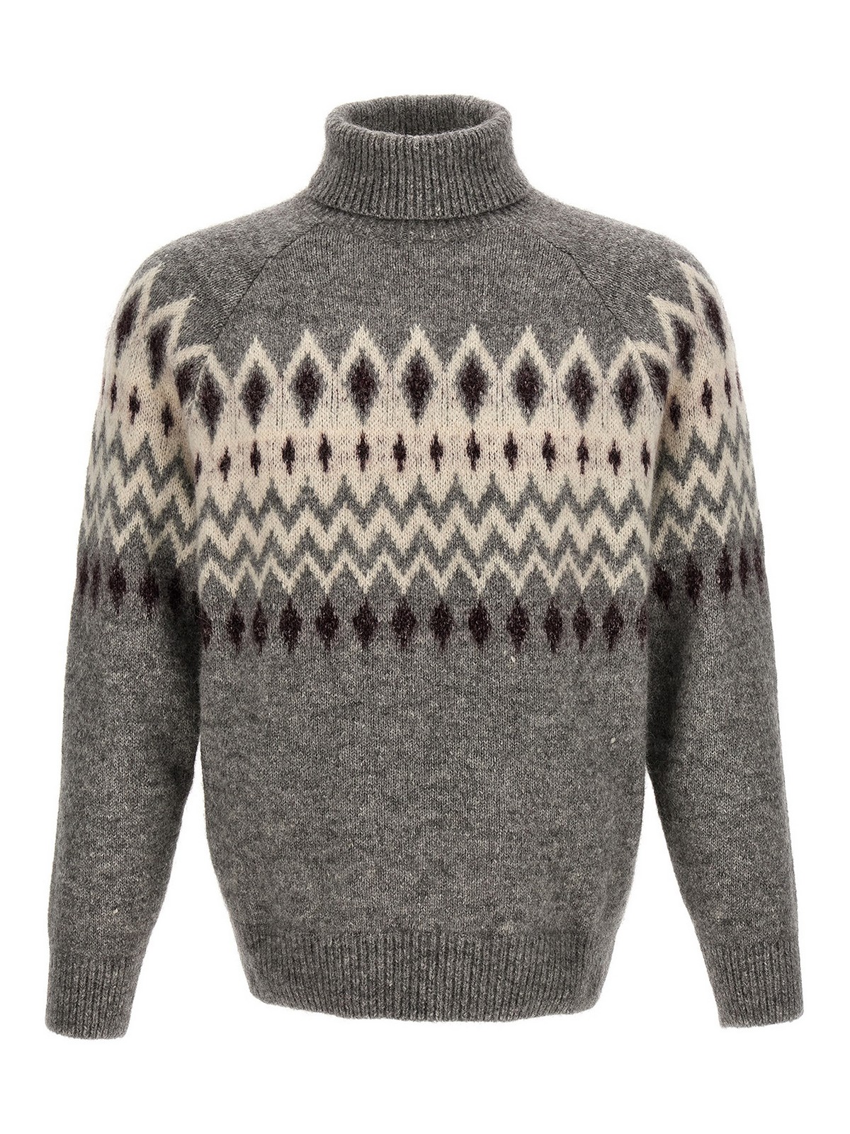 Brunello Cucinelli Jacquard Patterned Sweater In Grey