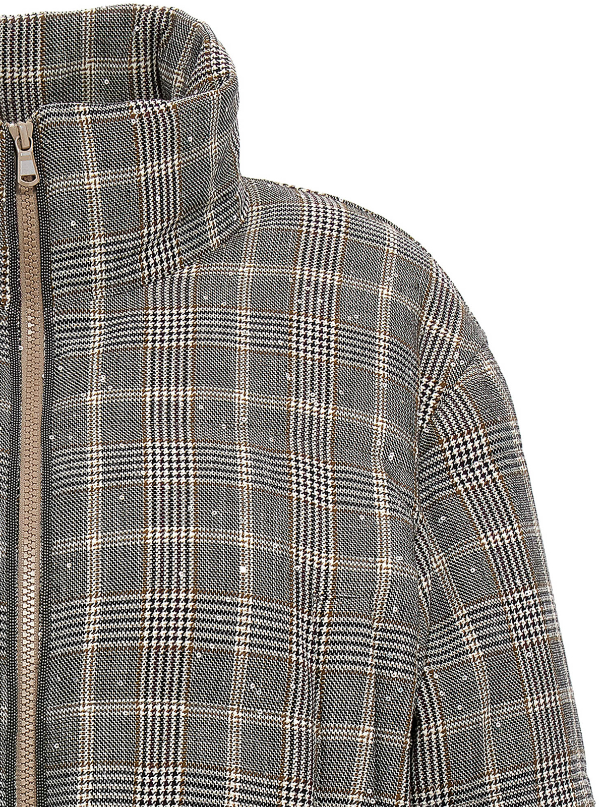 Brunello Cucinelli Checkered sequin down jacket