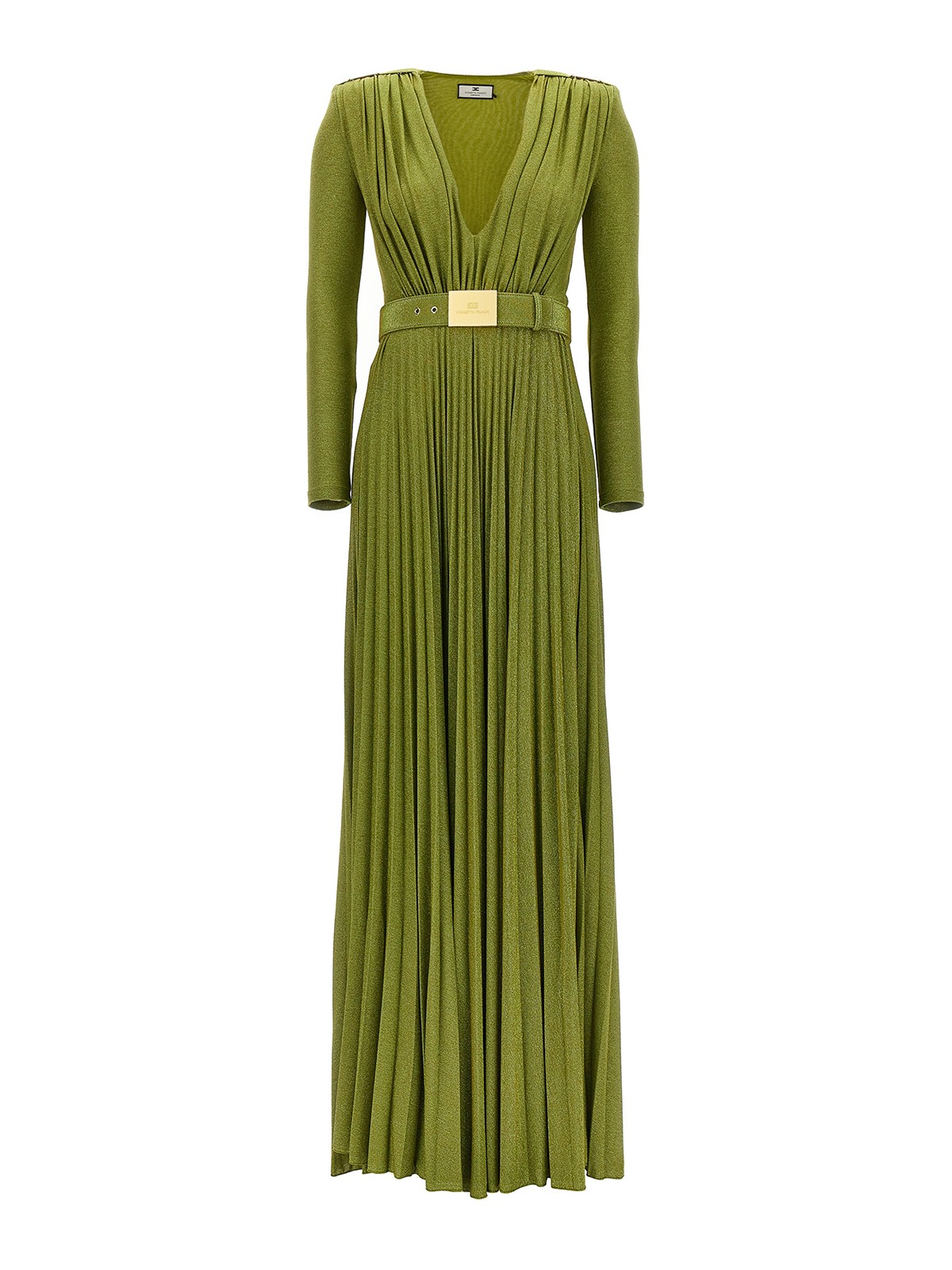 Elisabetta Franchi Long lurex dress - Green - Women