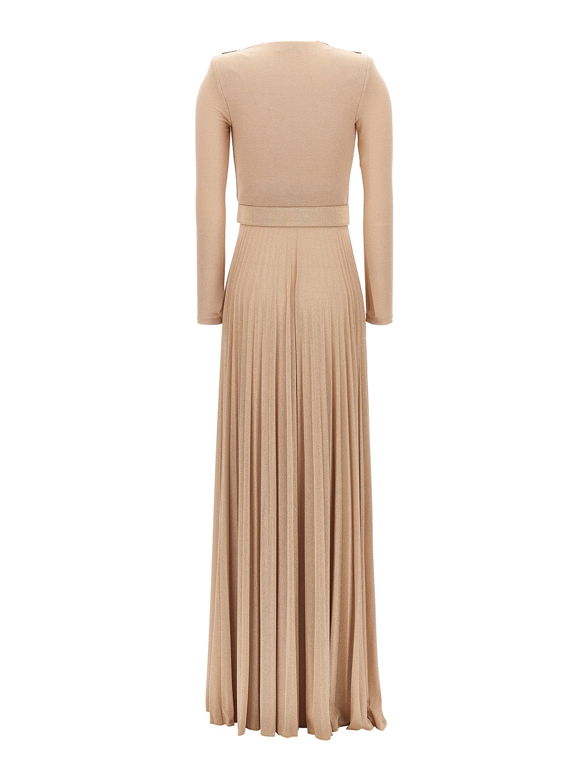 Elisabetta Franchi Long lurex dress - Beige - Women