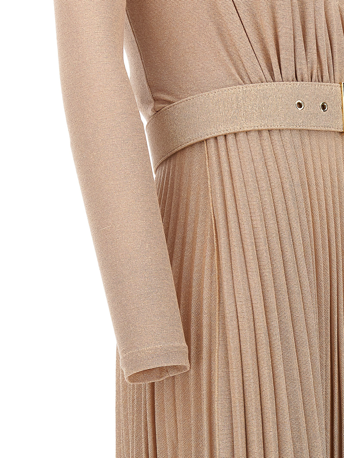 Elisabetta Franchi●ミディドレススパンコールシアーハイネック Elisabetta Franchi Long lurex dress - Beige - Women