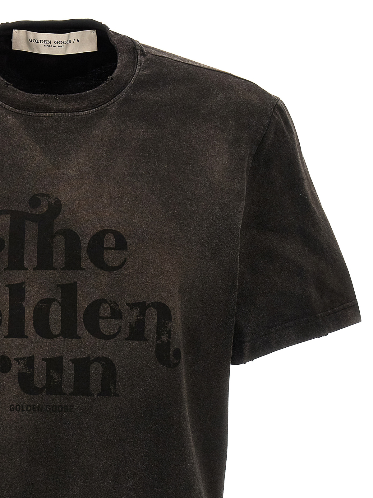 Tシャツ・カットソー GOLDEN  Men T Shirts GMP01220P000593OB BLACK Starコレクション Tシャツ（ブラック） フロント：トーン・オン