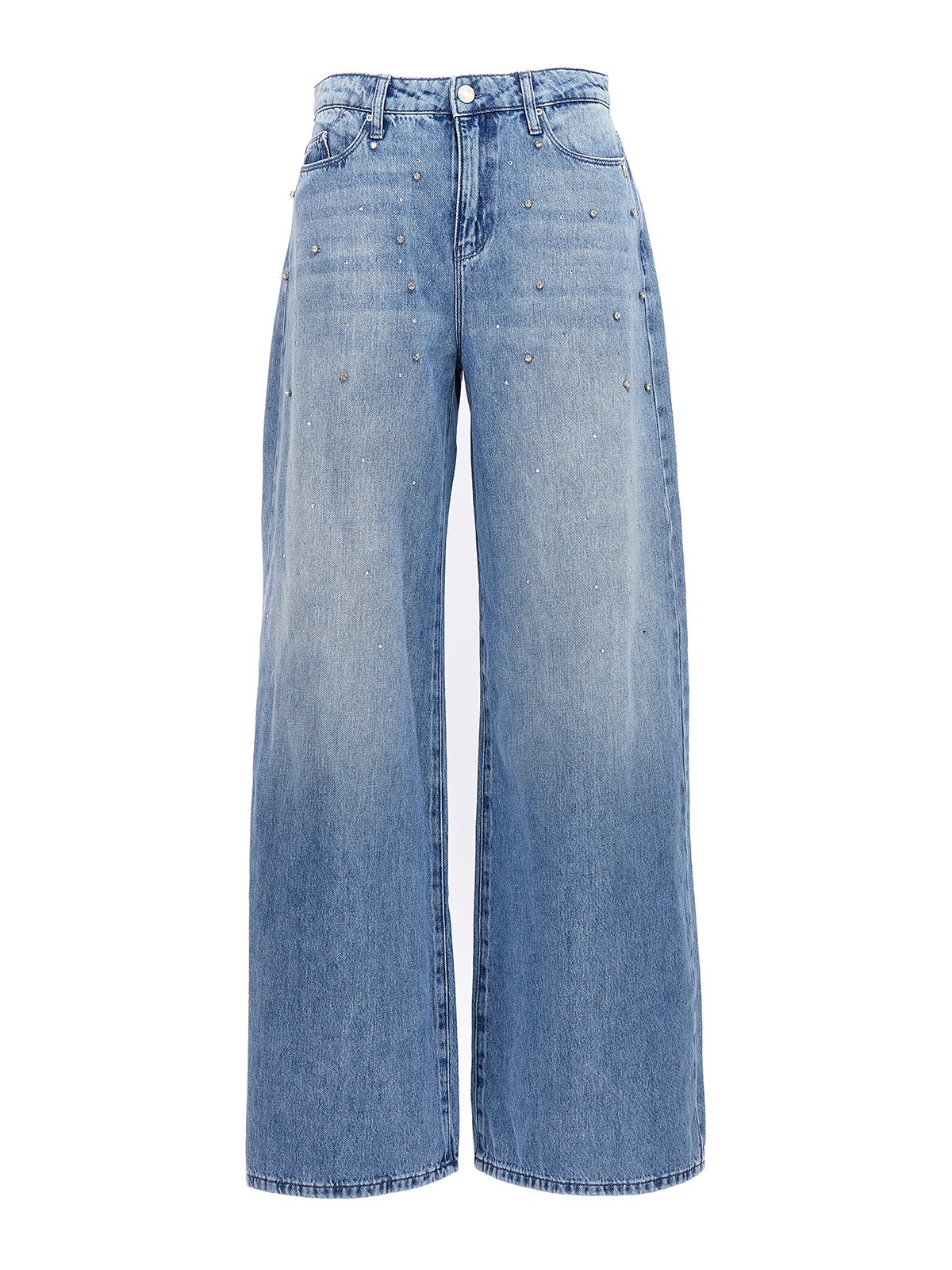 KARL LAGERFELD CRYSTAL WIDE LEG JEANS 