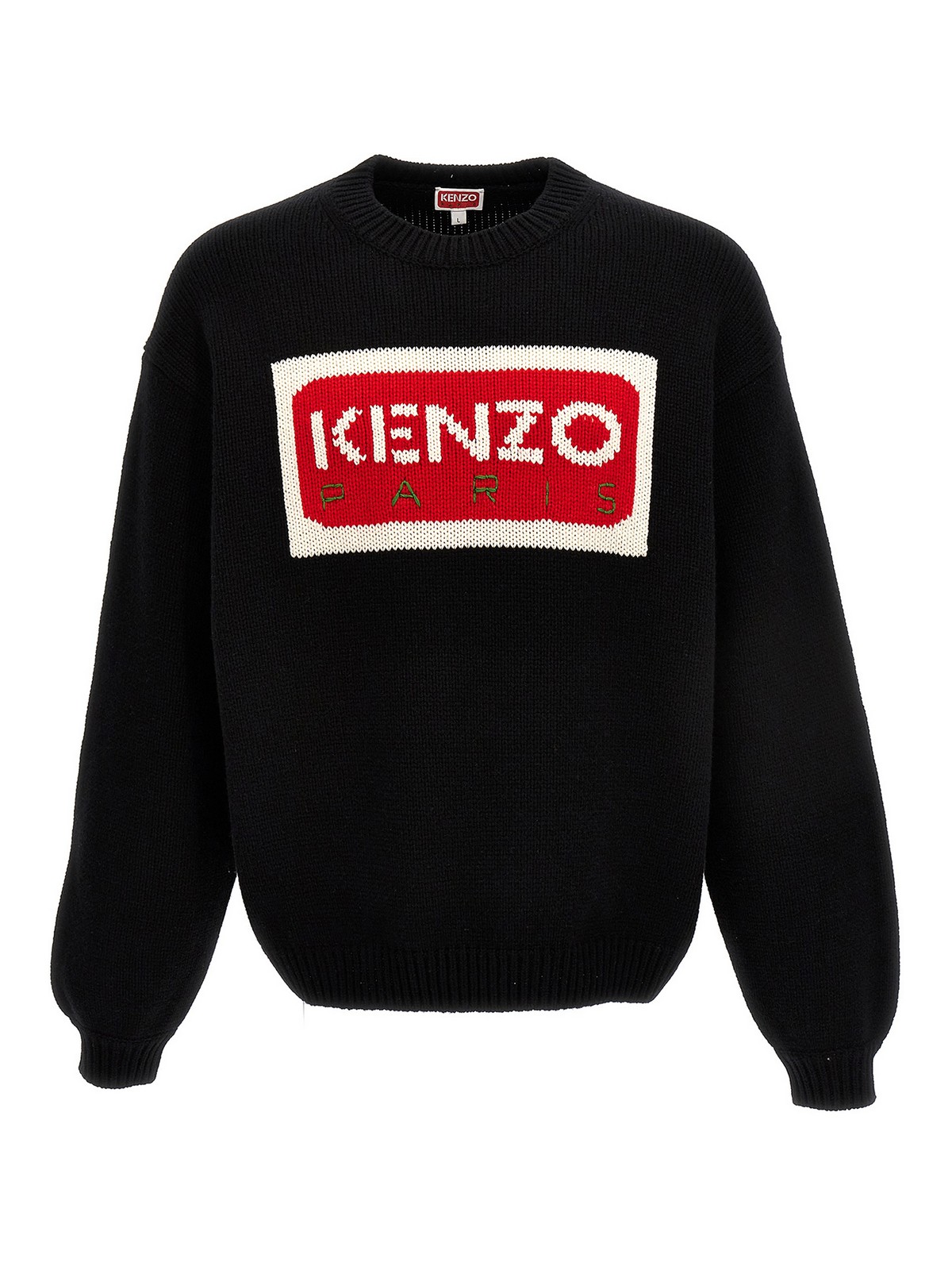 Shop Kenzo Tricolor  Paris Sweater In Black